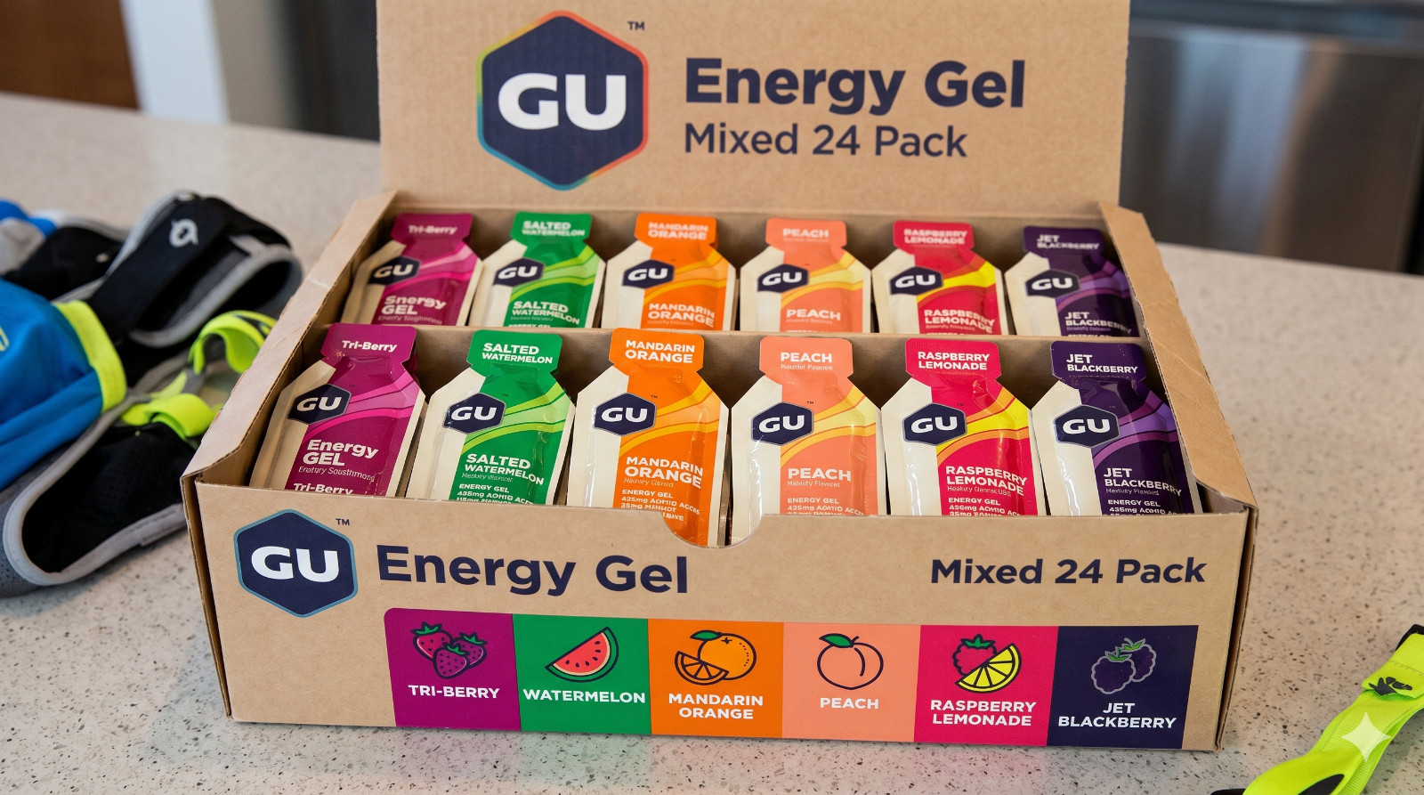 GU Energy Gel Mixed 24-Pack | 6 Flavor Variety Box | Endurance Nutrition