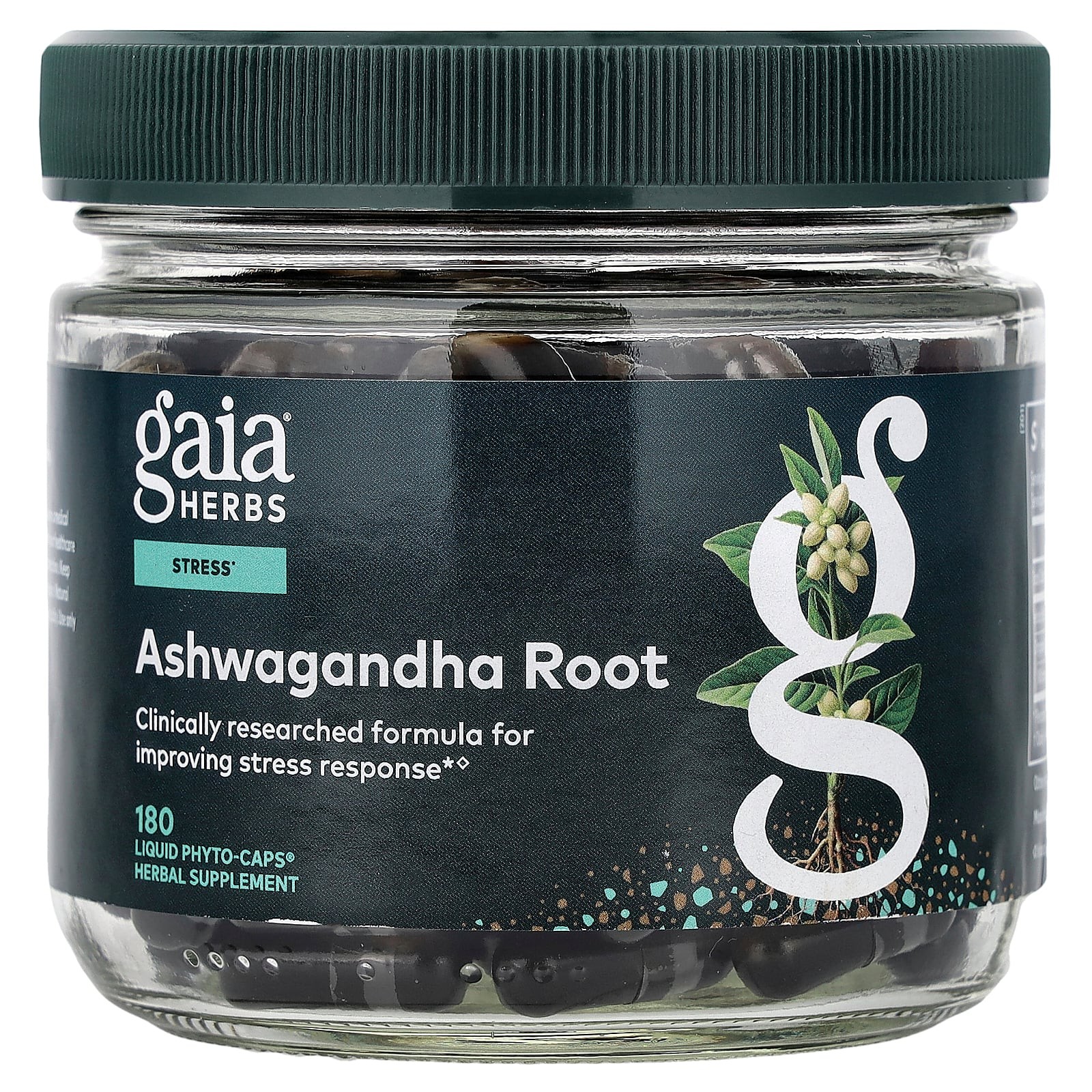 2 X Gaia Herbs, Ashwagandha Root, 180 Liquid Phyto-Caps