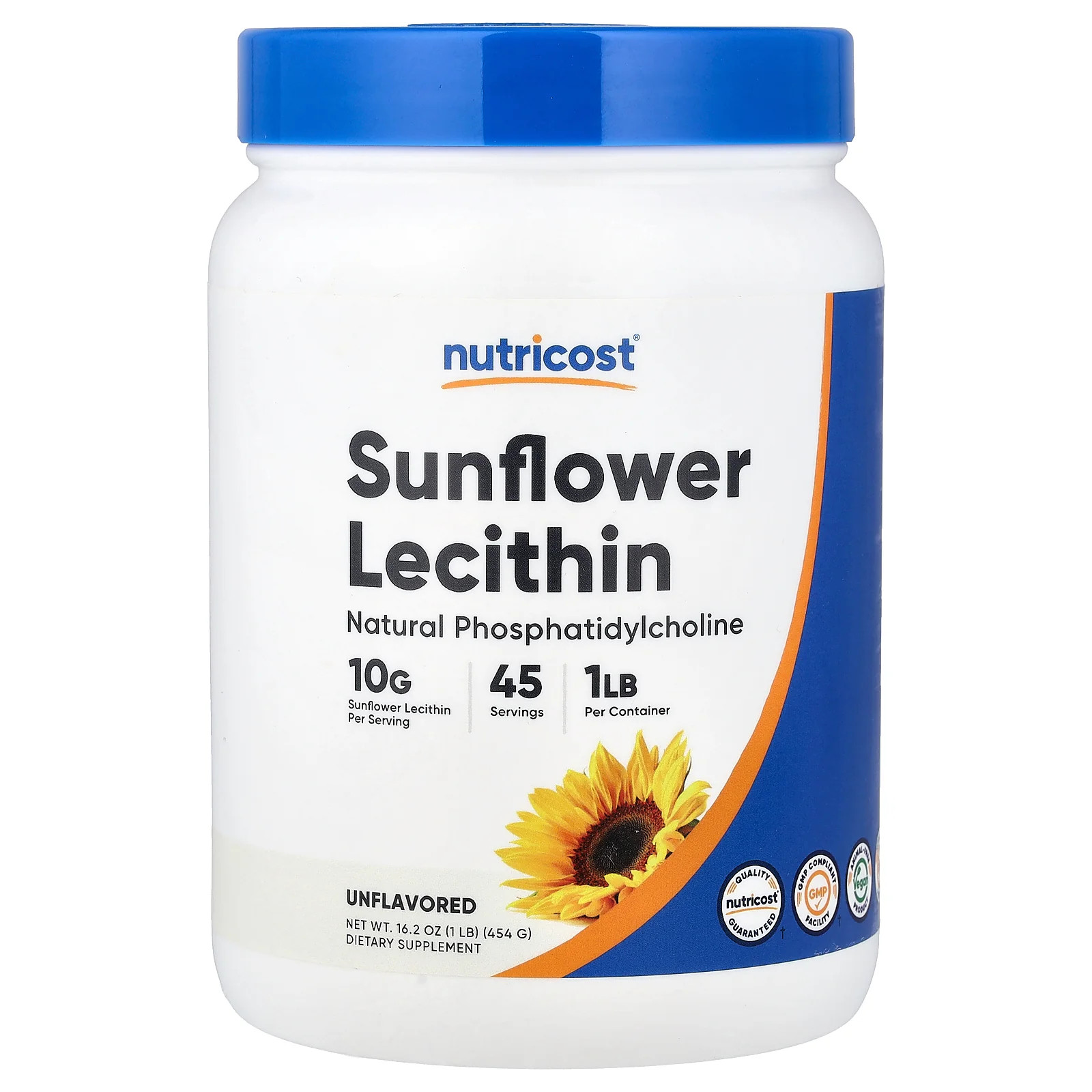2 X Nutricost, Sunflower Lecithin, Unflavored, 16.2 oz (454 g)