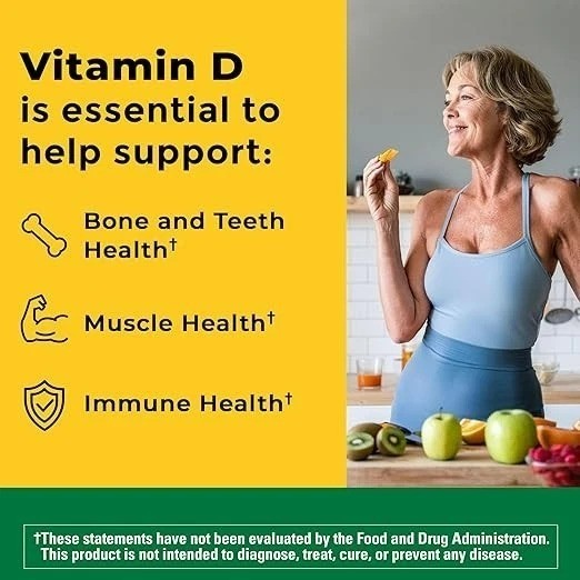 Nature Made Vitamin D3 1000 IU (25 mcg), Vitamin D Supplement for Health Support