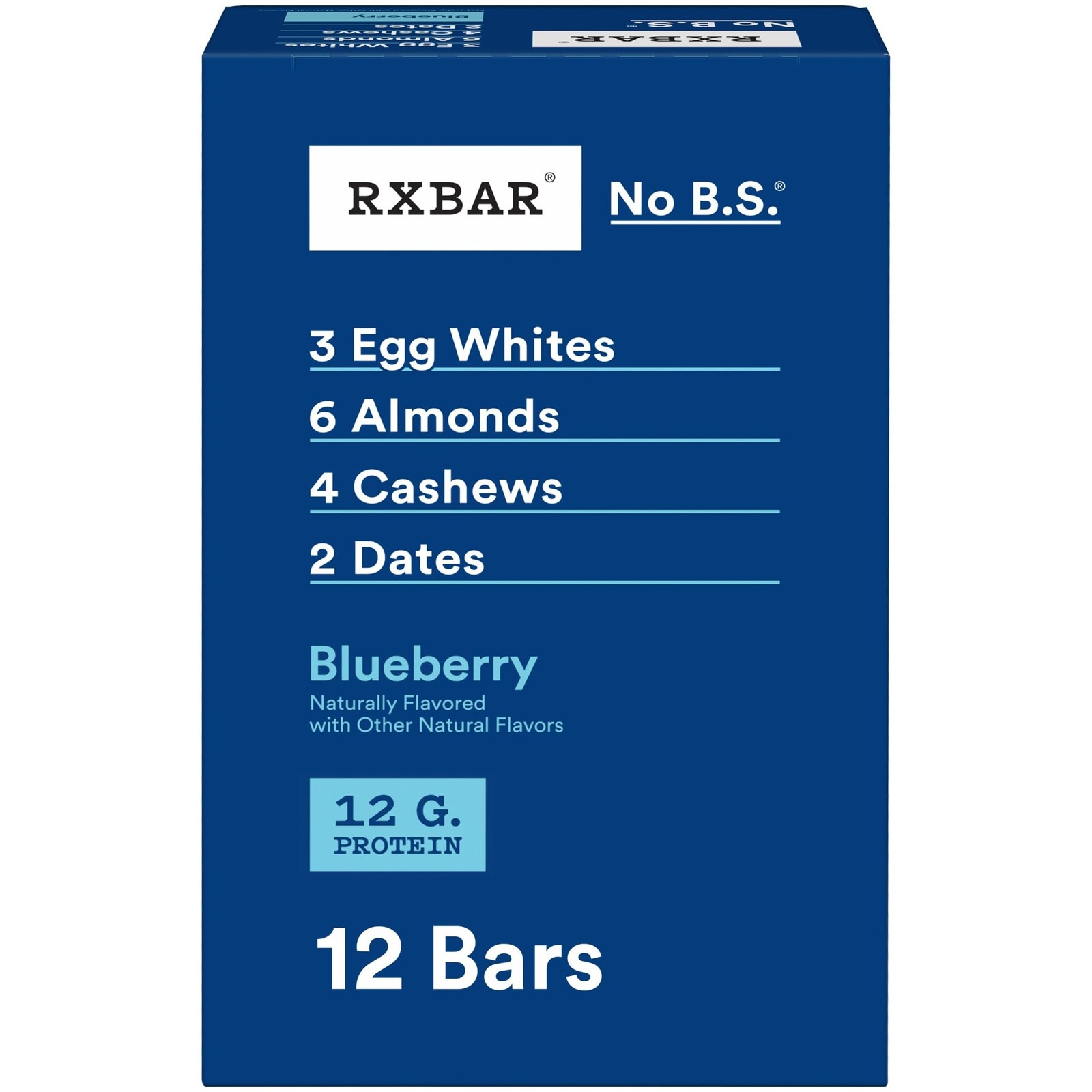 RXBAR Protein Bars, Protein Snack, Snack Bars, Blueberry, 22Oz Box 12 Bars