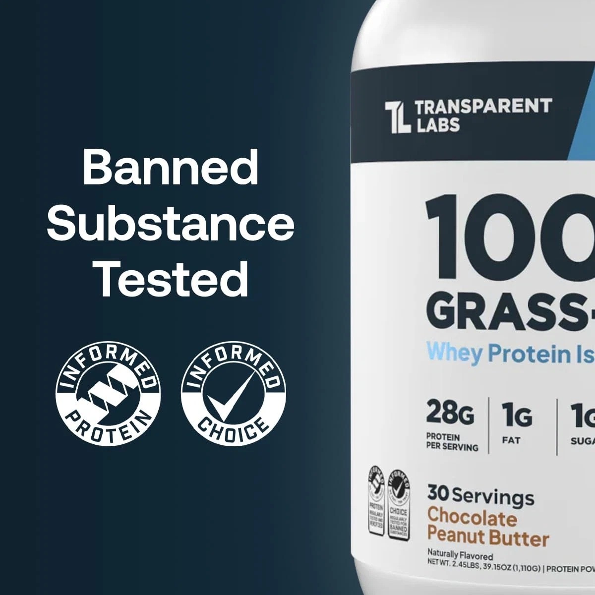 Transparent Labs GrassFed Whey Protein Isolate Naturally Flavored, Gluten Fr…