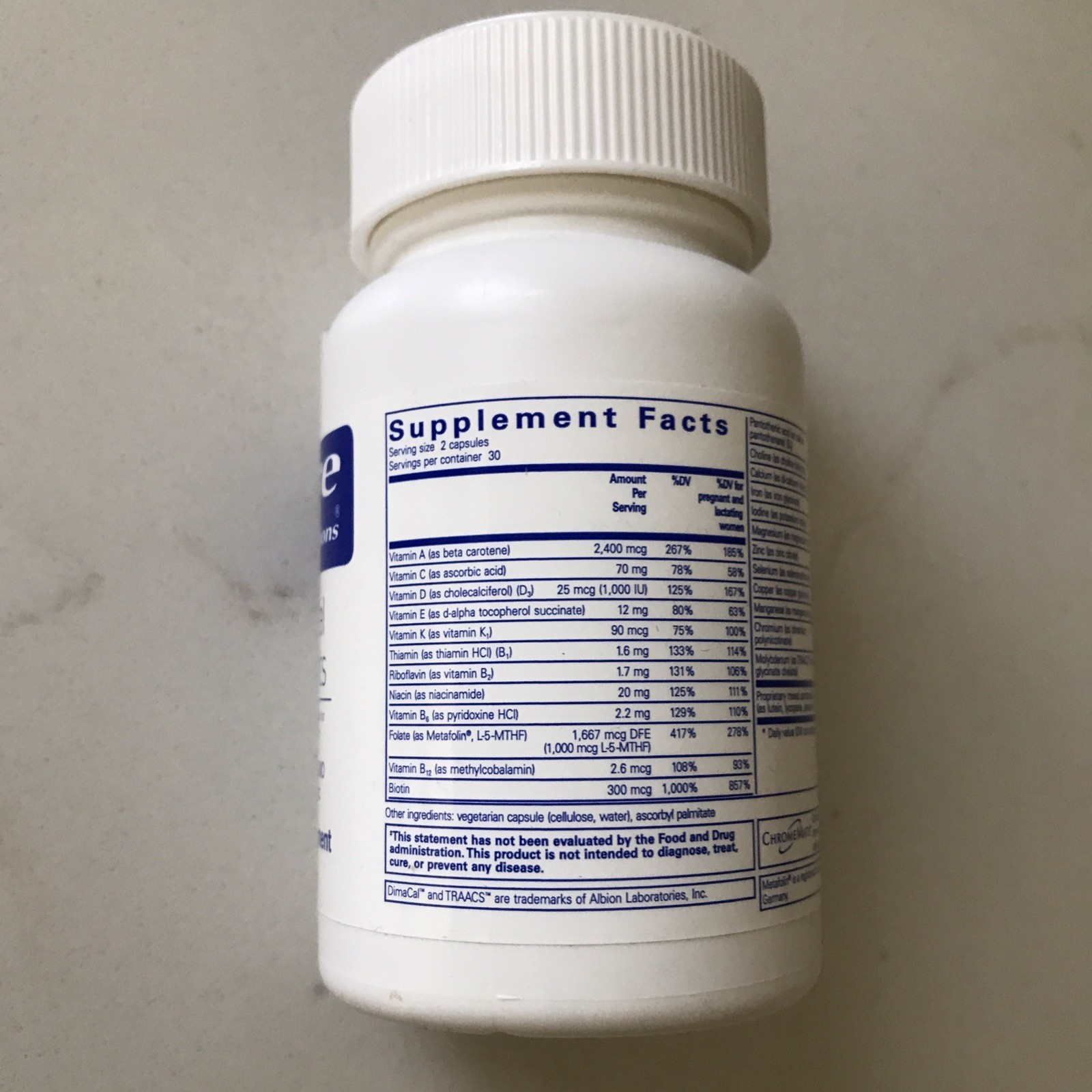 Pure Encapsulations PreNatal – 60 Capsules, Vitamins A, C, D, E, Iron, Gluten-F…