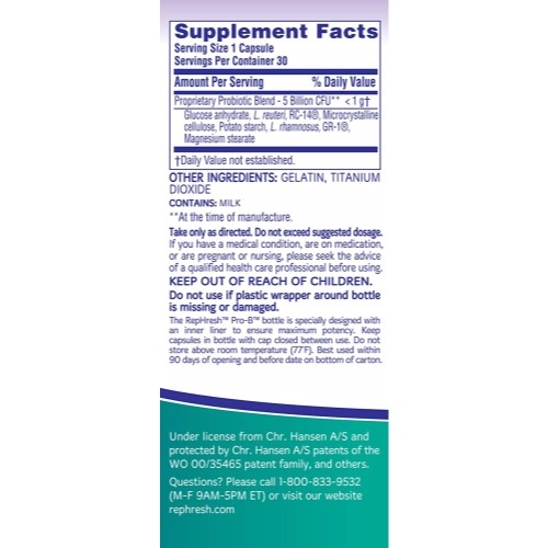 6 Pack Rephresh Pro B Probiotic Feminine Supplement 30 Capsules 1 Per Day