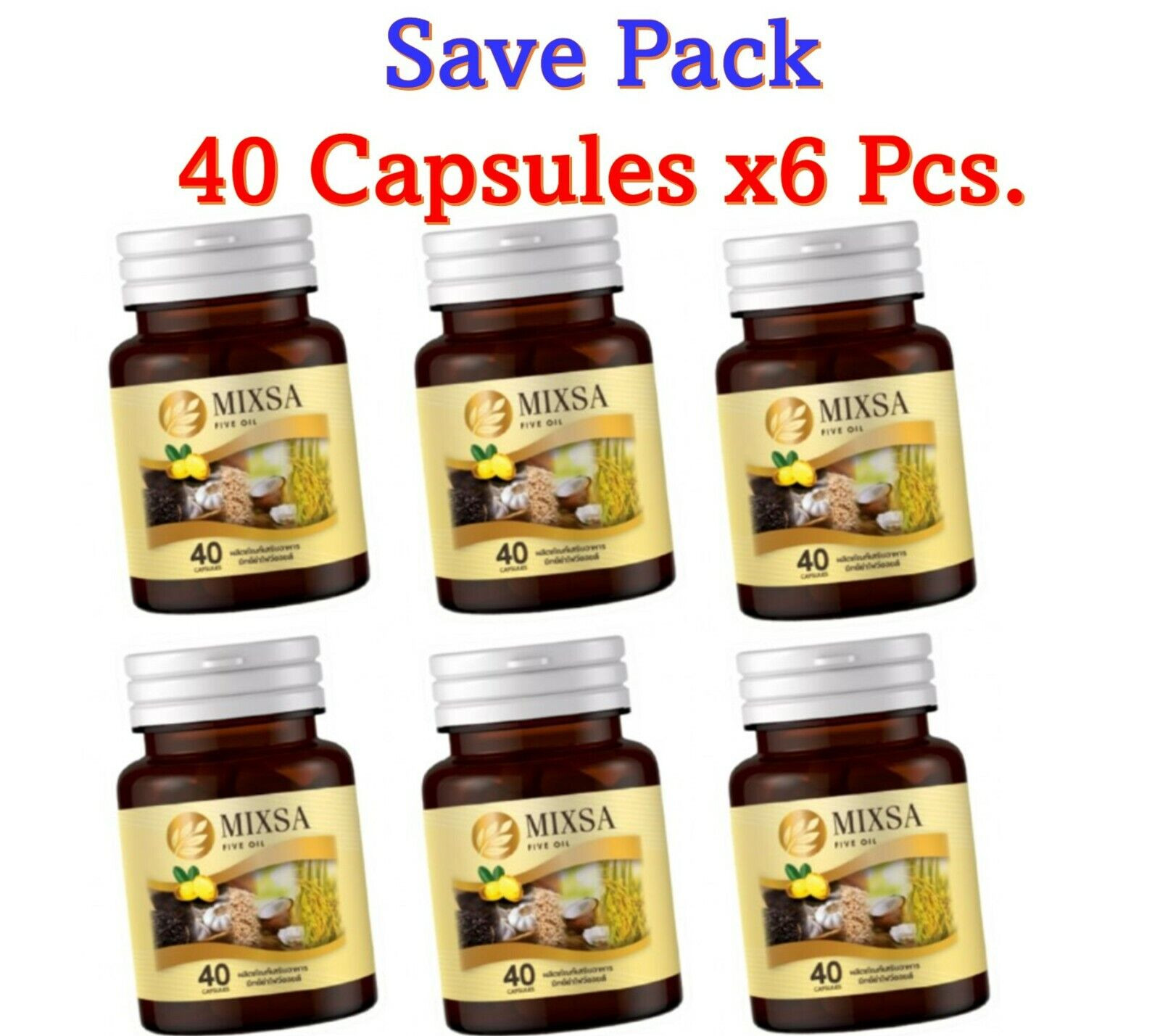 6x New MIXSA FIVE OILS 5 Natural Metabolism Sleep Balance Bones Brain Health