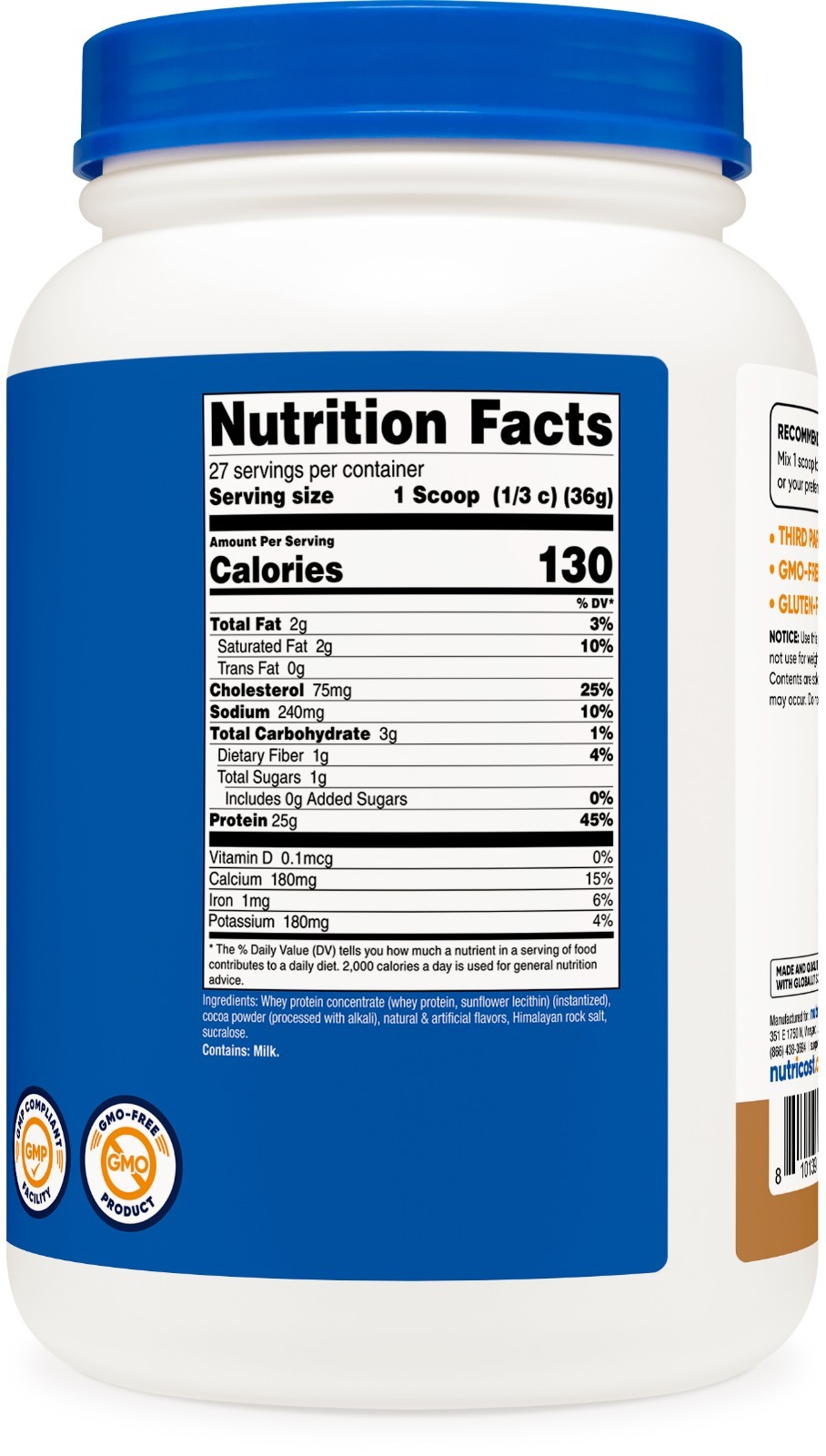 Nutricost Whey Protein Concentrate Powder (S’mores) 2LBS – 25g of Protein