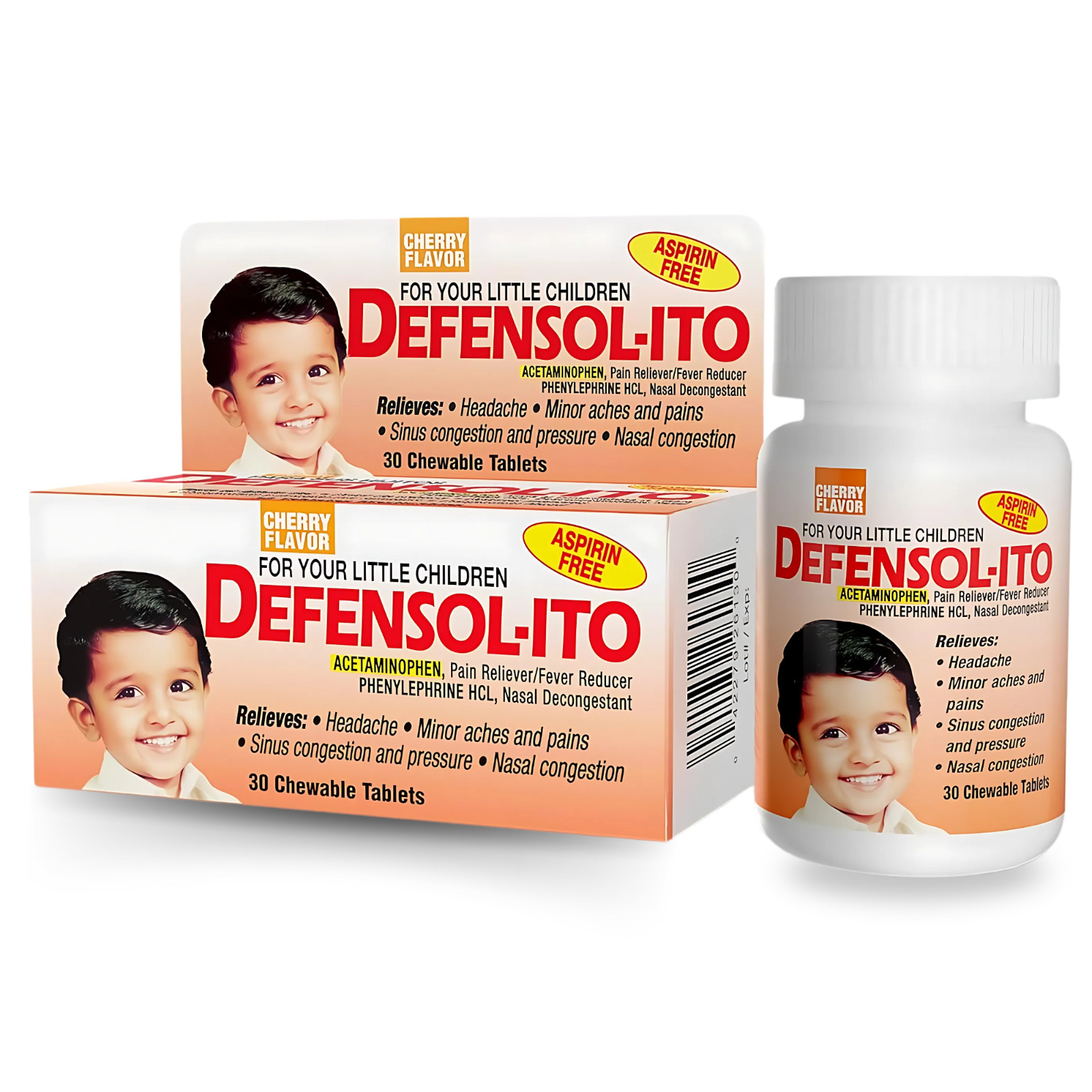 Menper Defensolito Kids’ Chewable Tablets – Aspirin-Free, 30 Count (3-Pack)