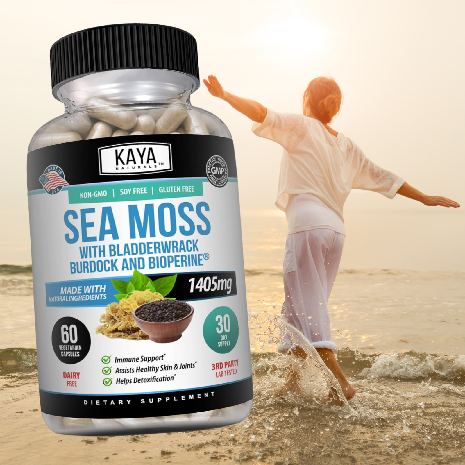 Organic Irish Sea Moss, Bladderwrack & Burdock, Thyroid & Immune Support