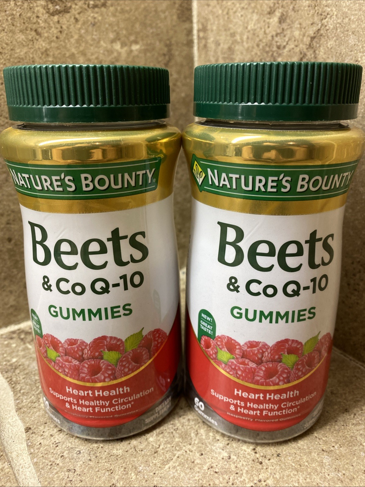 2 Nature’s Bounty Beets and CoQ-10 Gummies Heart Health Circulation 120 TOTAL