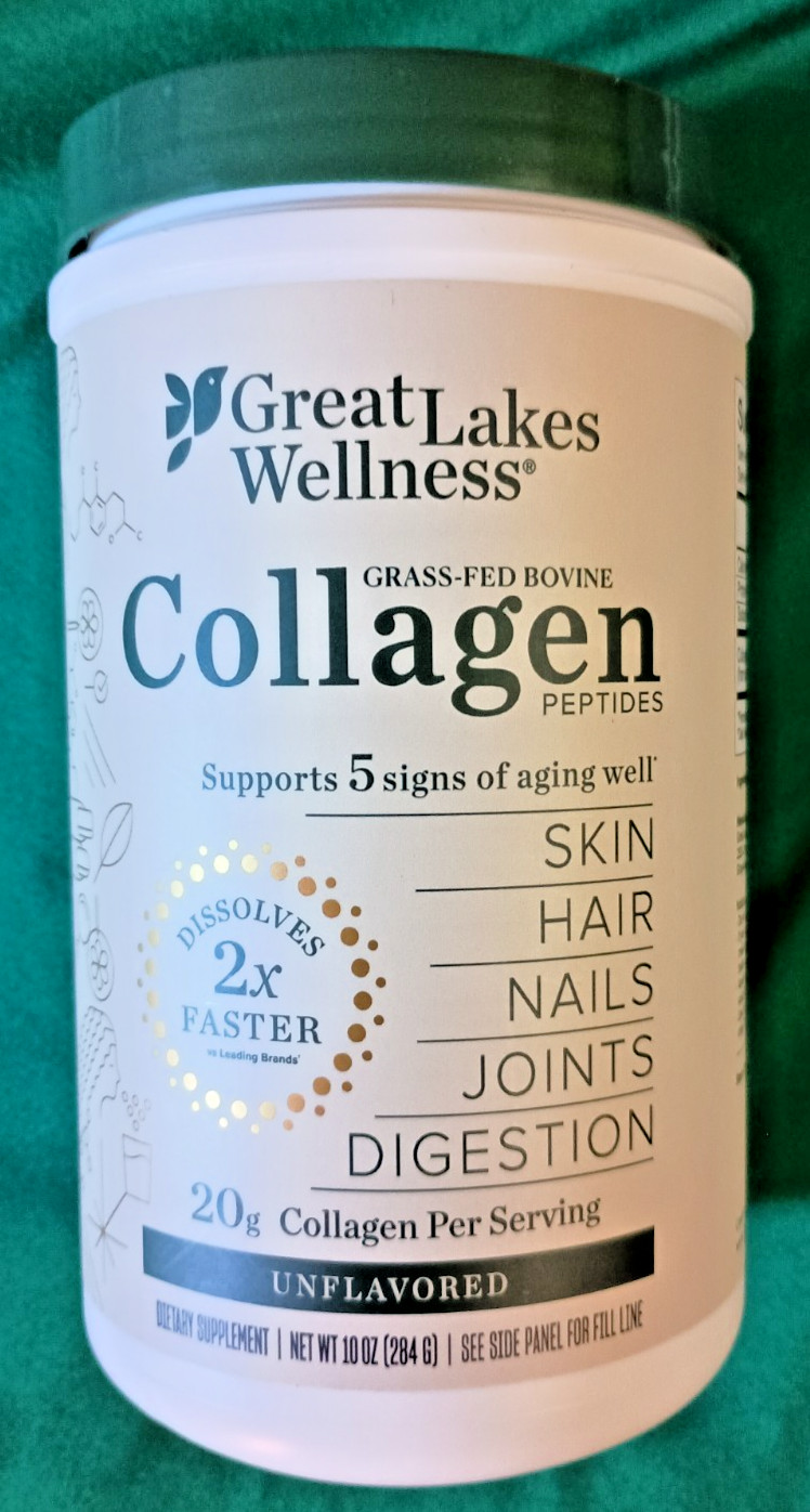 Great Lakes Wellness Collagen Bovine Peptides Powder for Skin Hair Nails 10 oz