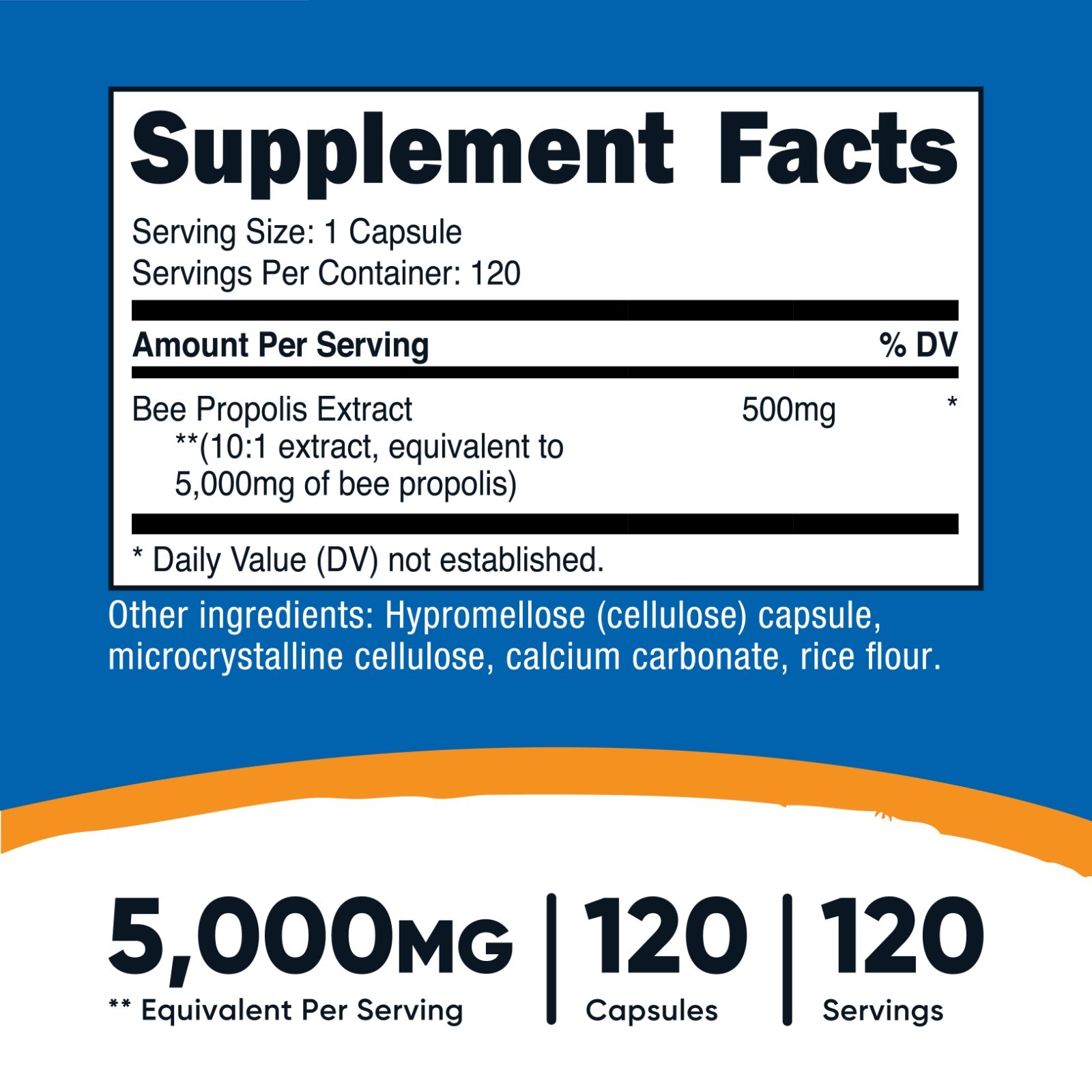 Nutricost Bee Propolis 10:1 Extract 5,000mg Equivalent, 120 Capsules