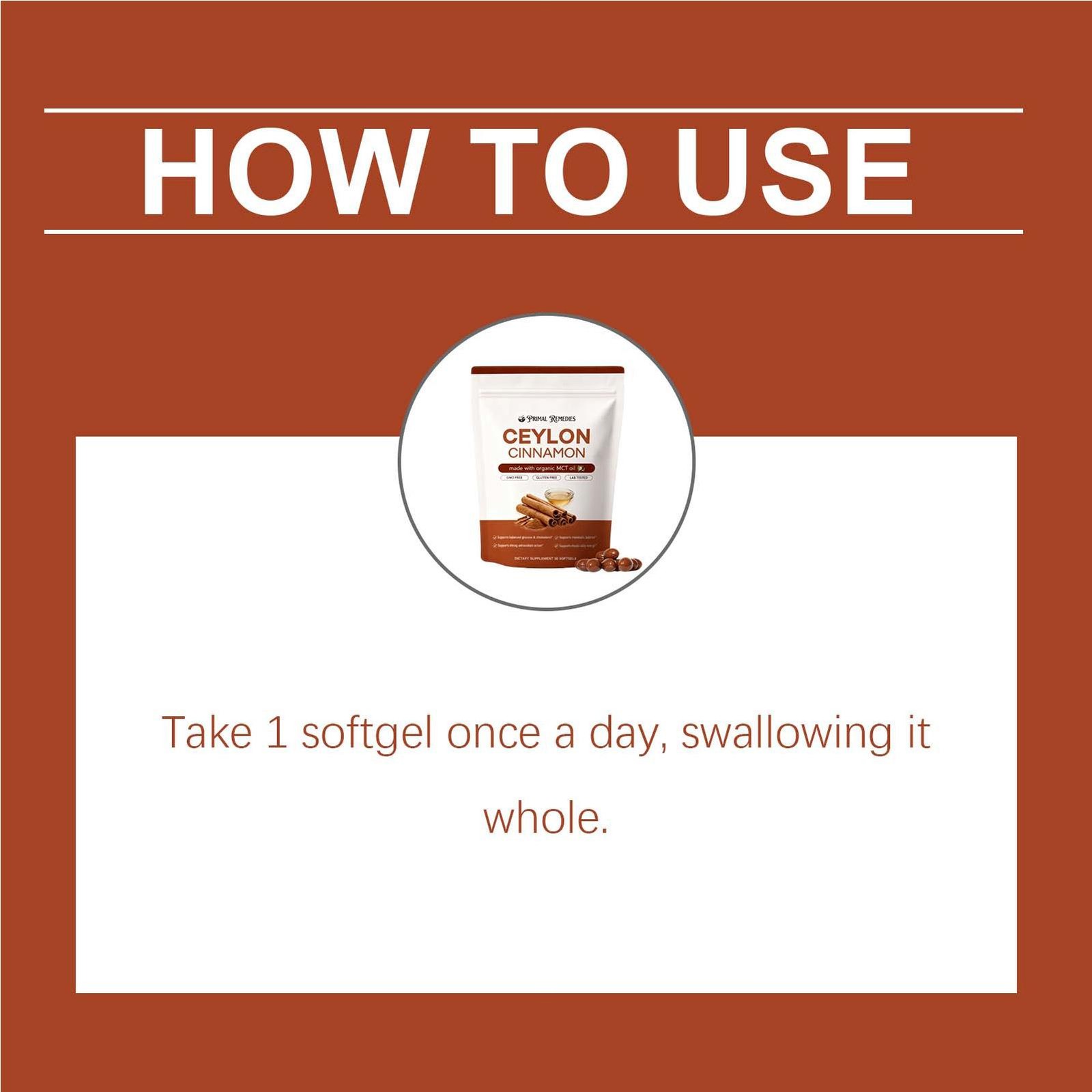 Ceylon Cinnamon Softgels, Cinnamon Ceylon Soft Gels 7200Mg Equivalent with Mct O