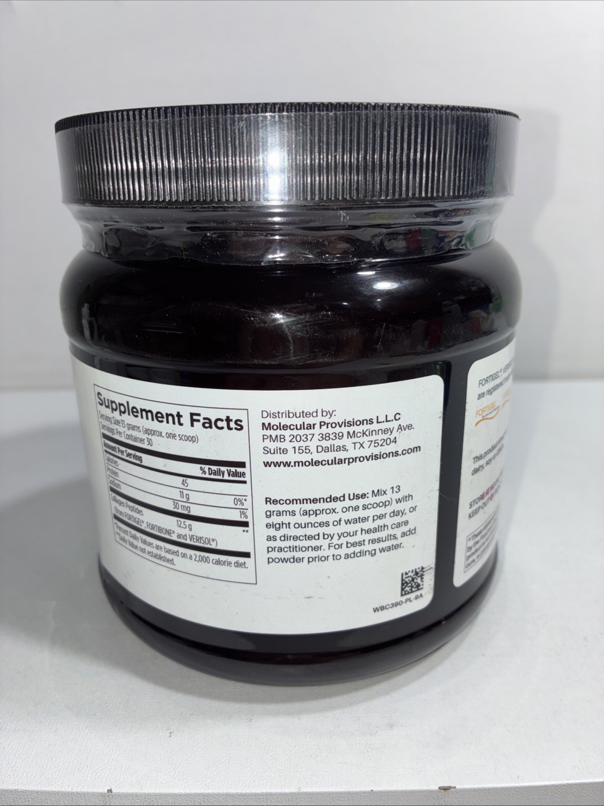 Sealed Molecular Complete Collagen Supplement, 13oz, Damaged Outer Packaging