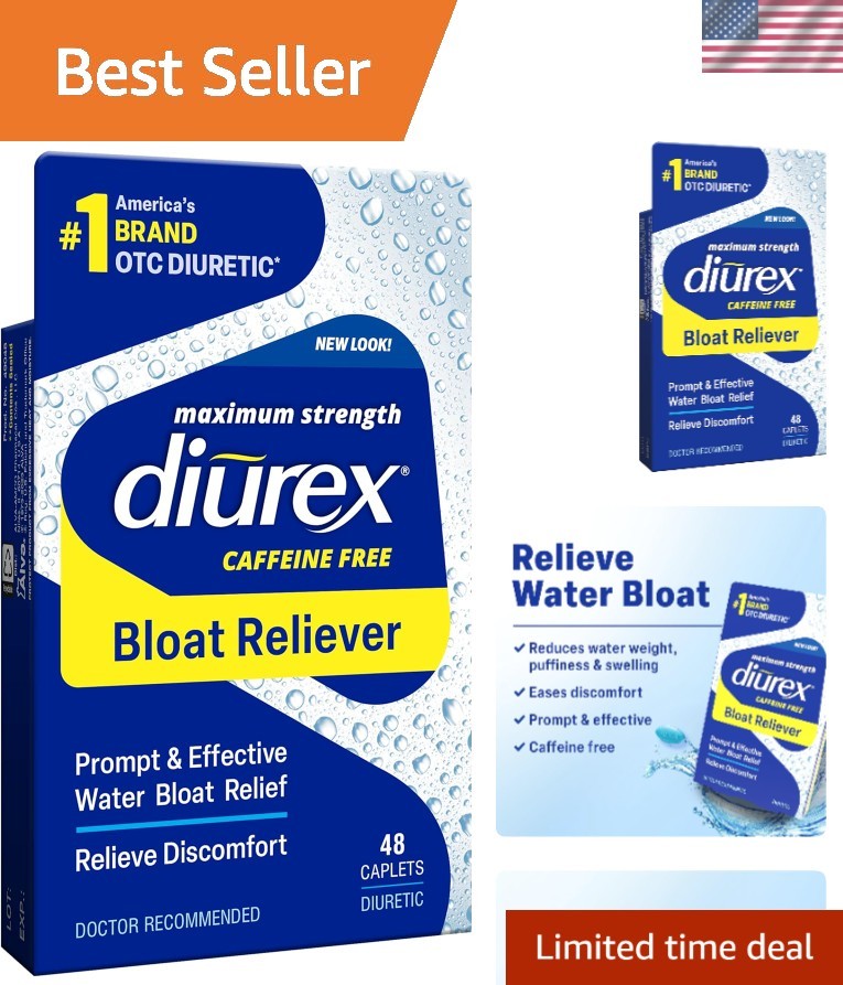 Water Pills Diuretic Bloat Relief Weight Loss Caffeine Free Max 48 Pack