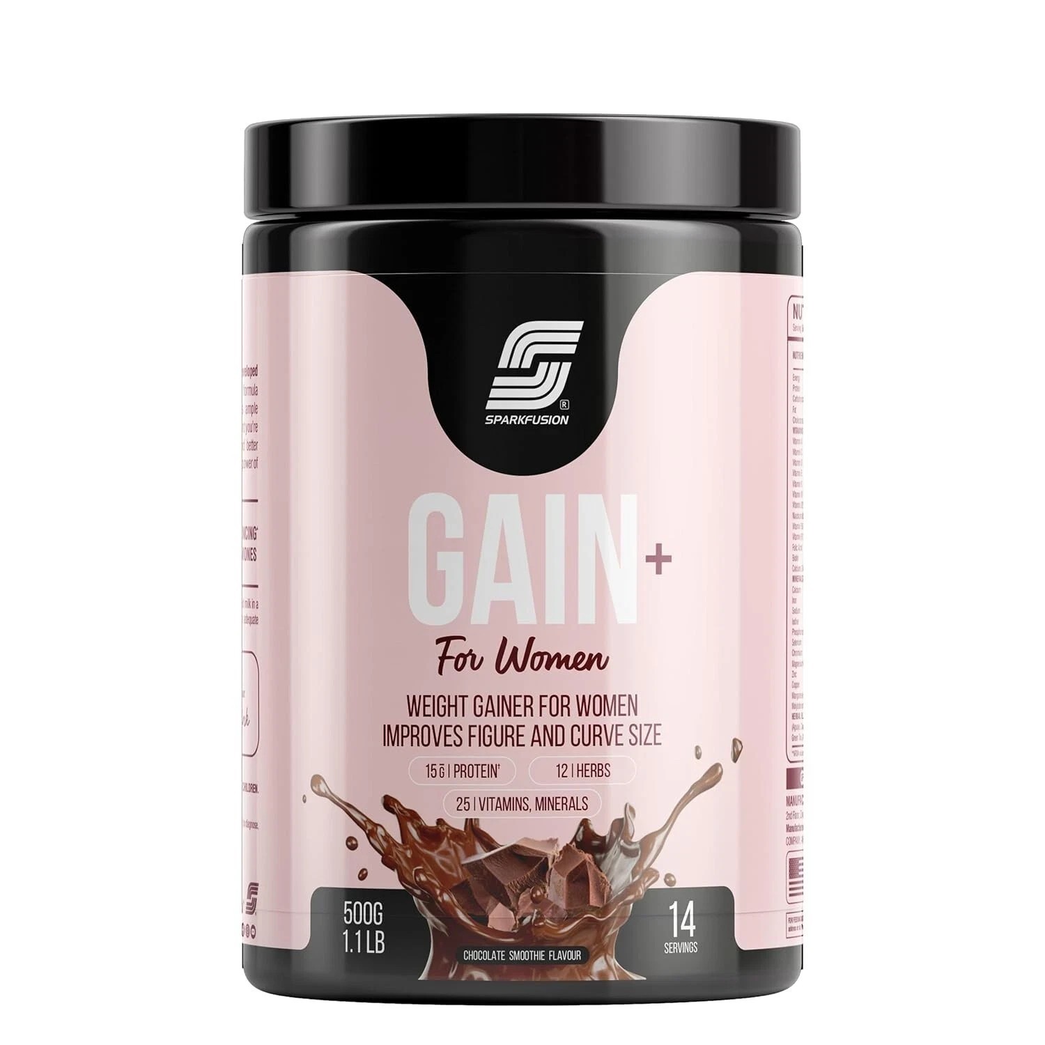 Sparkfusion Gain+ Women Weight Gainer, Flavour Chocolate , Protein 500 gm A159