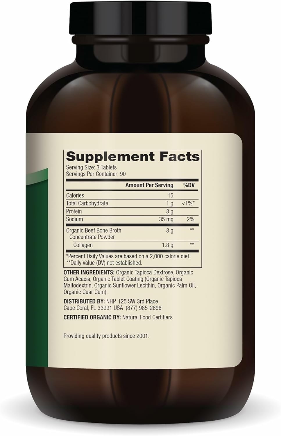 Dr Mercola Organic Bone beef Broth Collagen 90 Tabs, Supports bone and joint