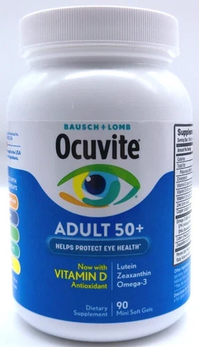 Bausch + Lomb Ocuvite Adult 50+, 90 Mini Soft Gels, Exp. 12/26