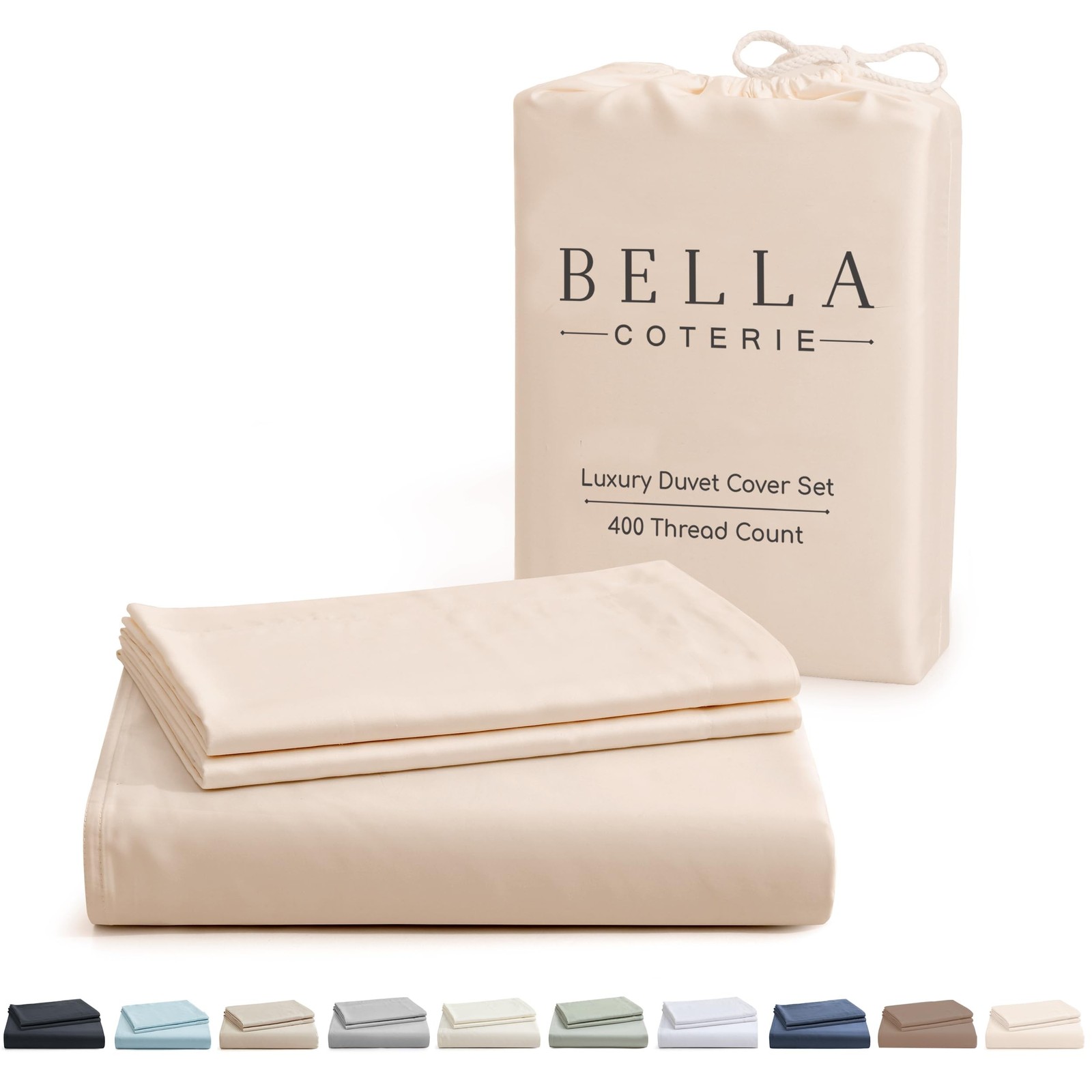 Bella Coterie Luxury Bamboo Viscose King Size Duvet Cover Set | 100% Organica…
