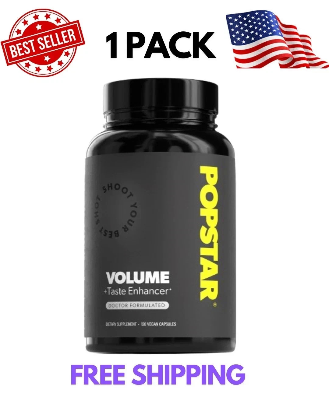 Popstar Semen Volume Supplement 120 Capsules Men’s Fertility Zinc NEW Pack of 1