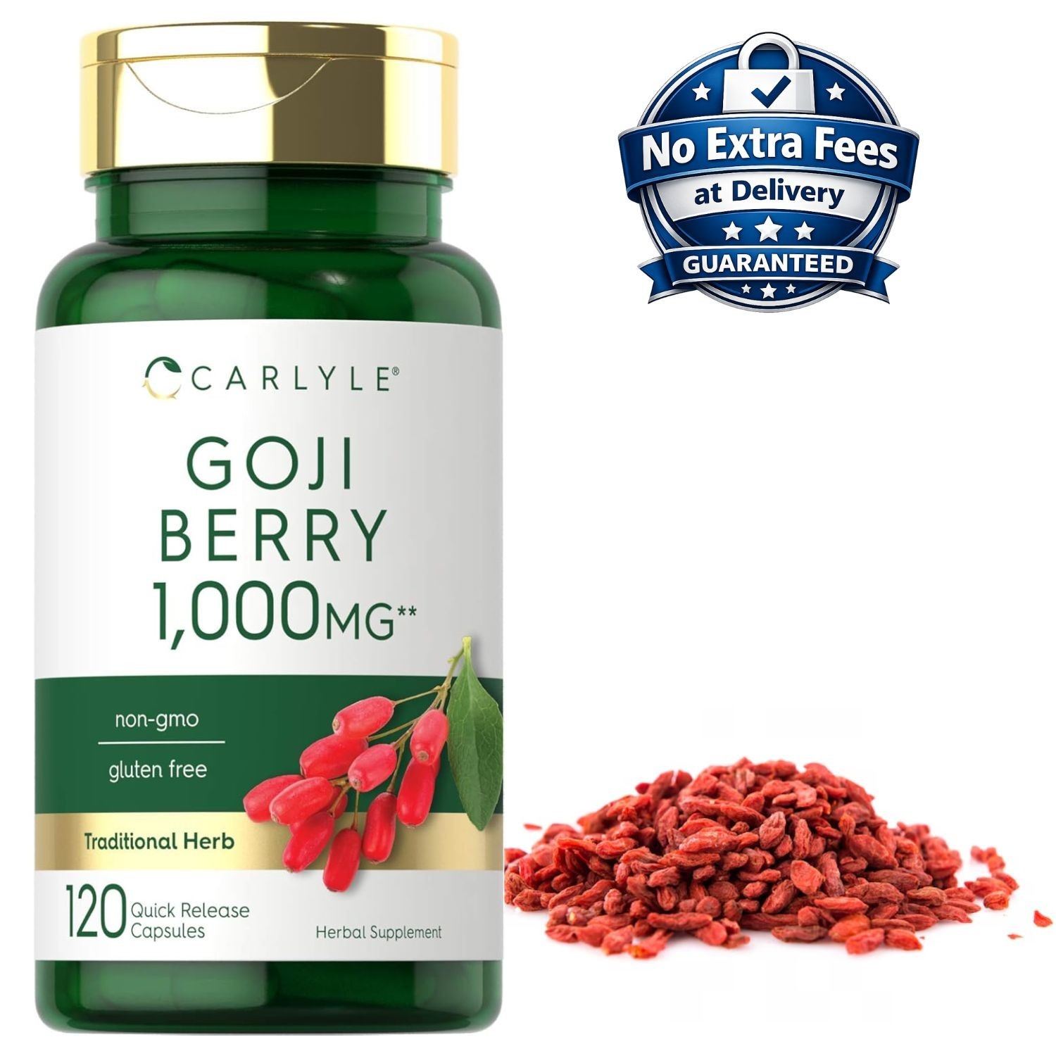 Extracto de Goji Berry 1000mg 120 Cápsulas Concentrado de Bayas de Goji
