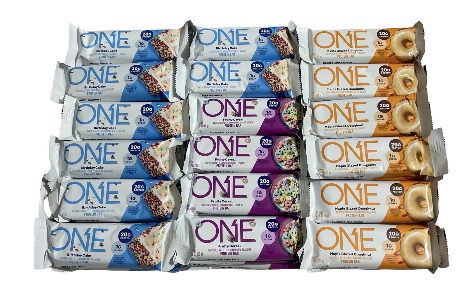 (52) ONE Bars ~ 3 Assorted Flavors ~ 20g Protein ~ Gluten Free ~ BB: 09/30/2026+