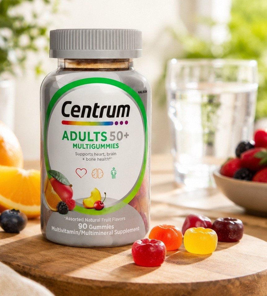 Centrum Adults 50+ Multigummies 90 Gummies Fruit Flavors NEW Sealed Exp 07/2027