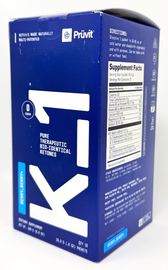 Pruvit KETO Drink Ketones K1 K-1 BERRY BERRY FLAVOR Charged 10 Pack EXP: 7/27