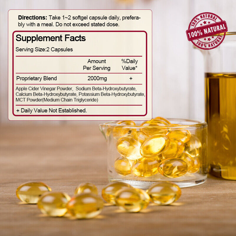 Apple Cider Vinegar Capsules With The Mother 1800mg Fast Weight Loss Detox Pills