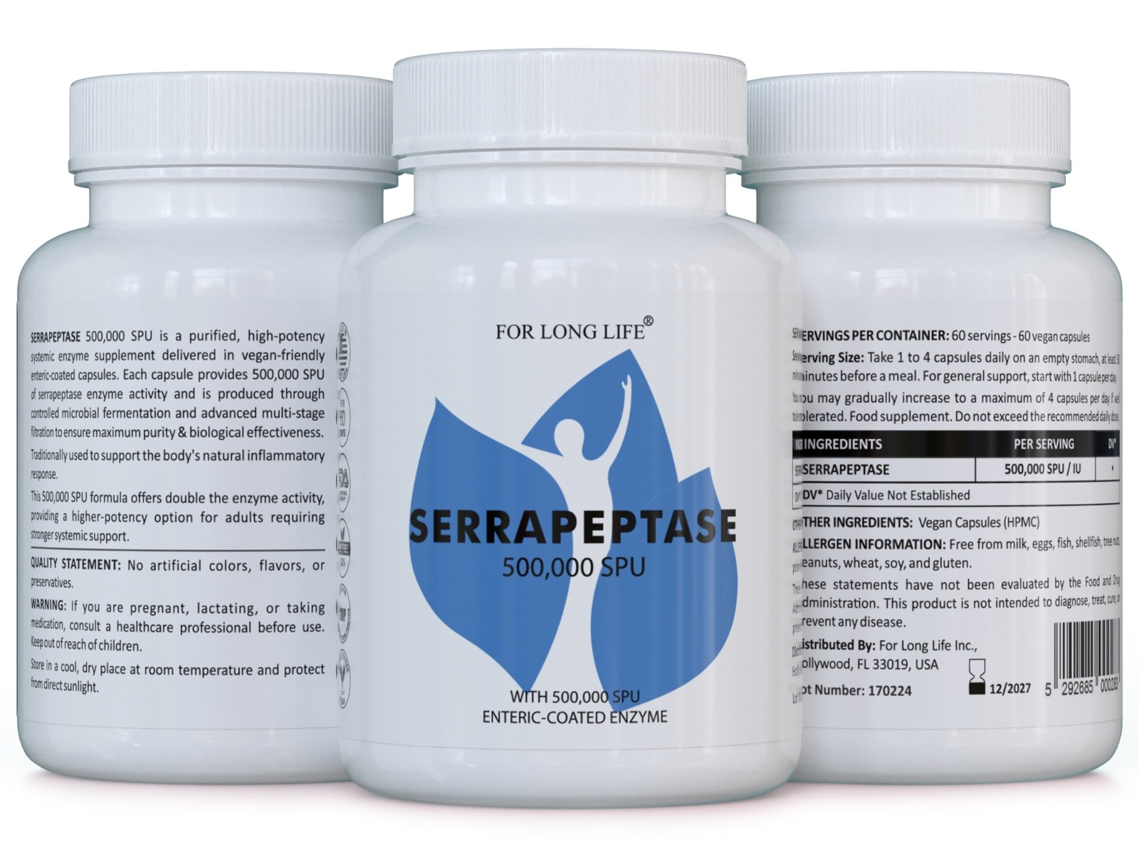 SERRAPEPTASE Enzyme 500,000 SPU ENTERICCOATED ANTIINFLAMMATORY – Pack of 2