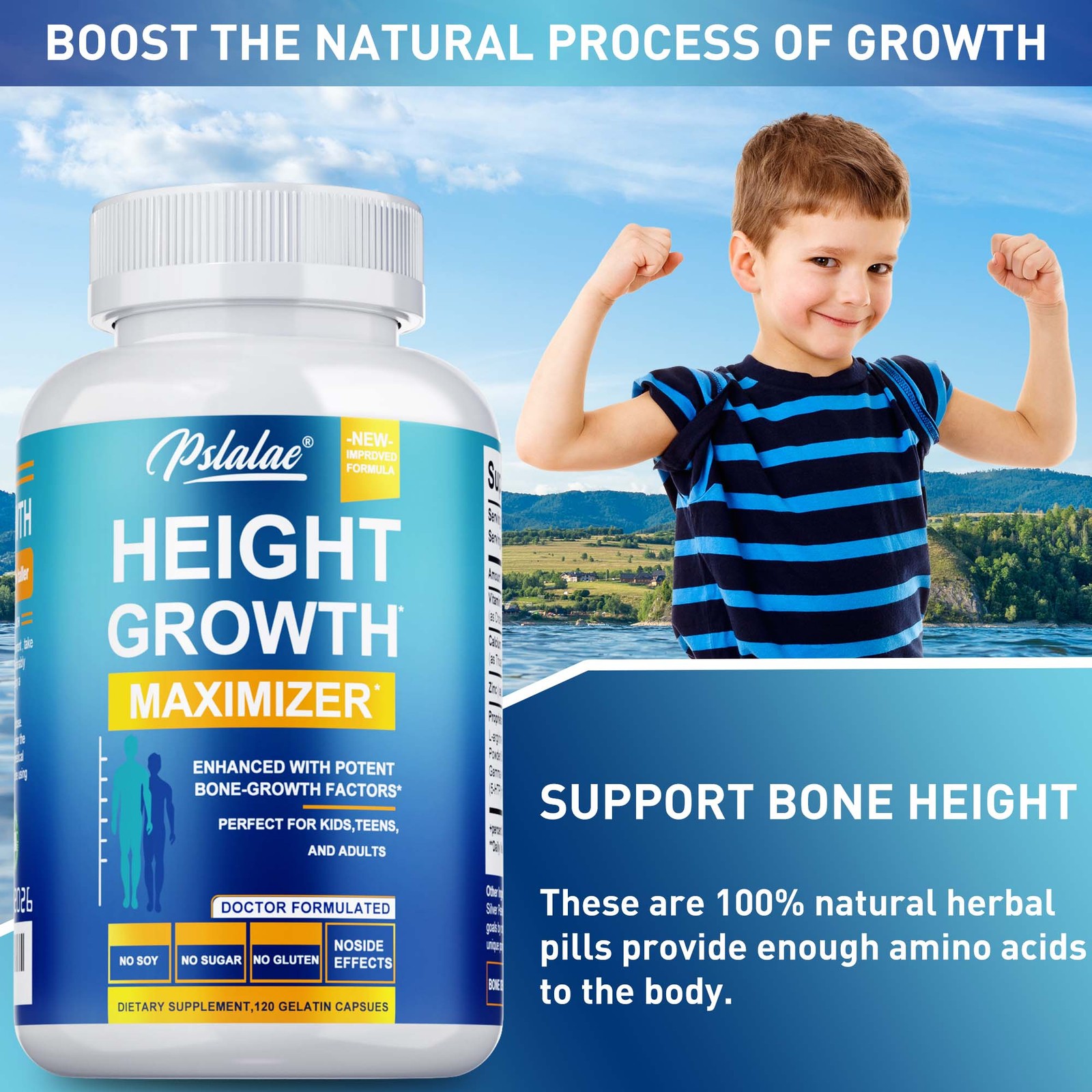 Height Growth Maximizer – Vitamin D3 – Strong Bones,Joint Health,Immune Support