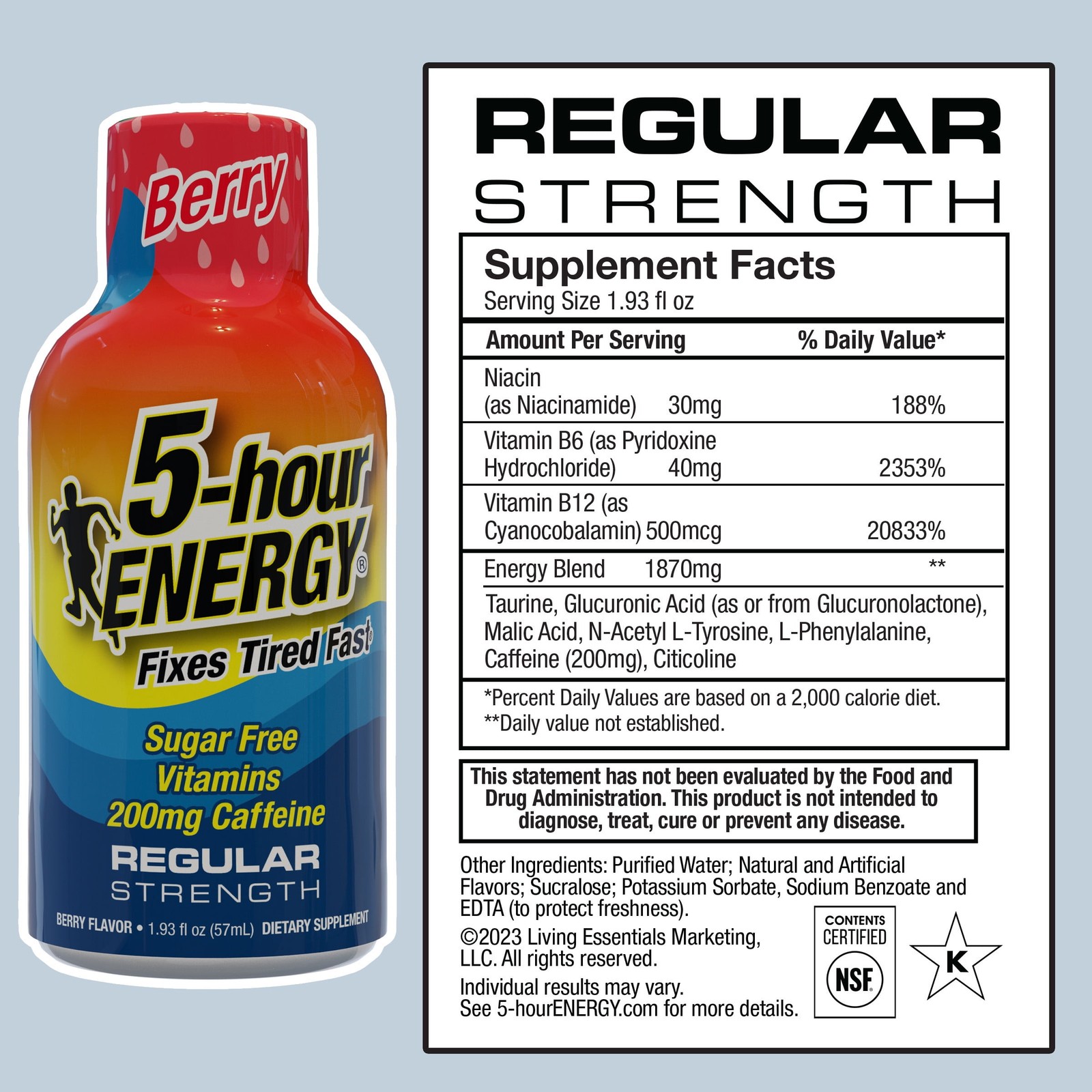 5-hour ENERGY Shot, Regular Strength, Berry, 15 Count,WEM-YMM10/20-821275377