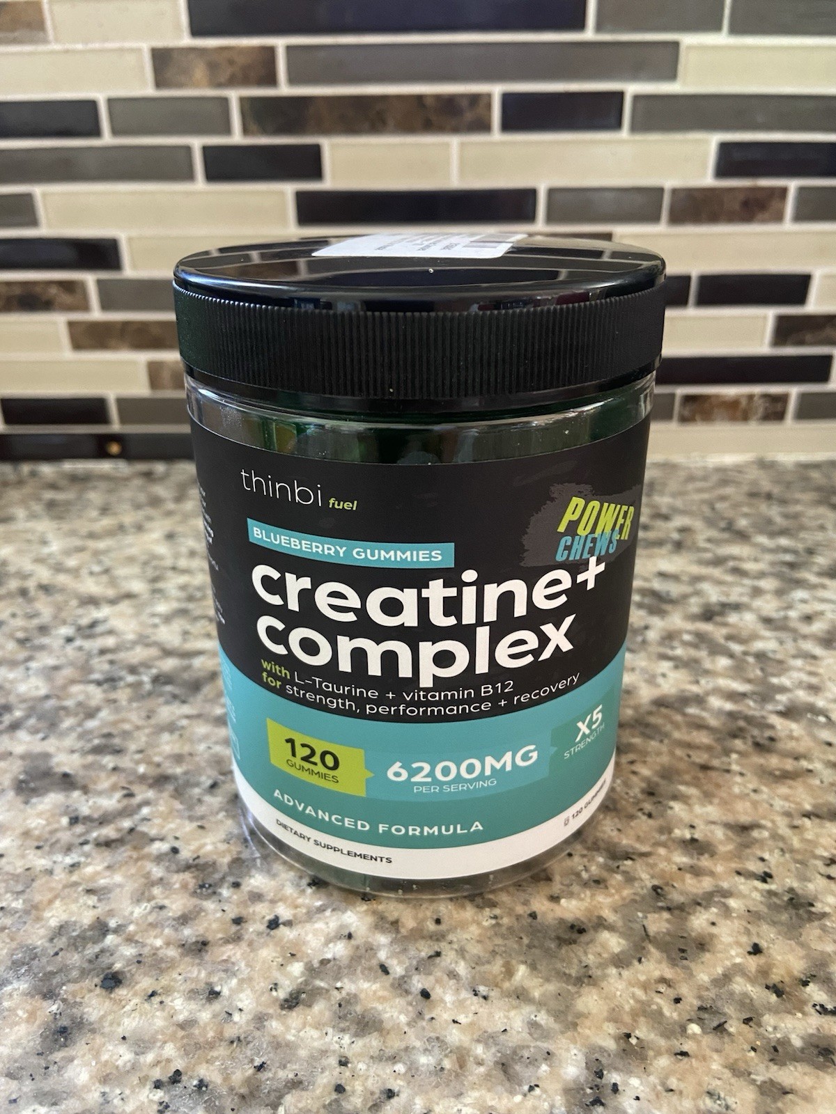 Thinbi Fuel Creatine+ Complex Blueberry Gummies 120 Count Each EXP 4/2026 B12