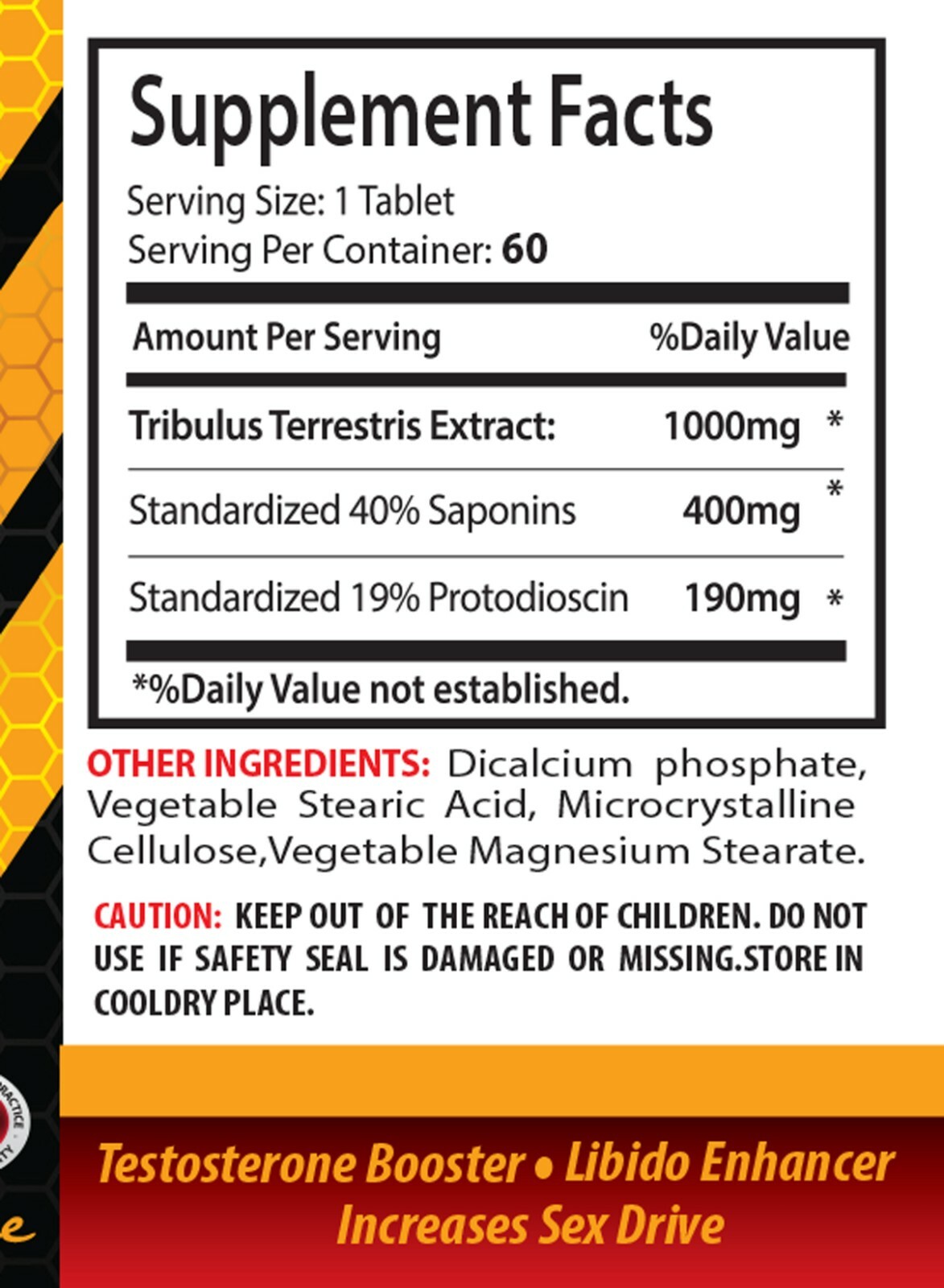 Premium Quality – TRIBULUS TERRESTRIS – Muscle Mass 120 Tablets 2 Bottles
