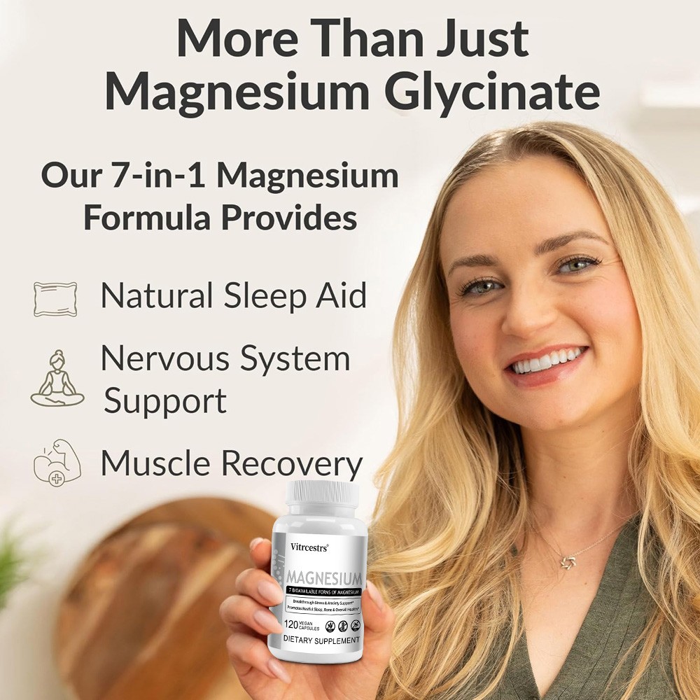 7-In-1 Magnesium Complex,Enhances Nutrient Absorption,Energy Creation 120 Caps