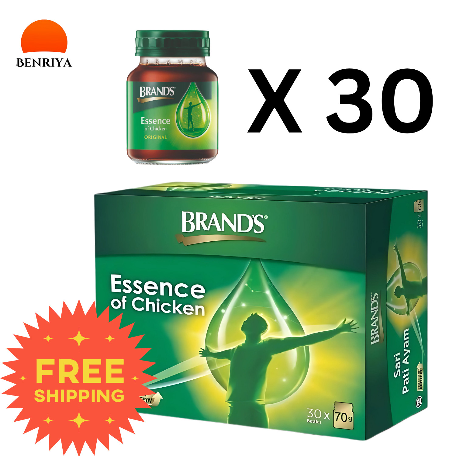 New BRAND’S Essence of Chicken 1 Case Expiry Date 2026 (30x70g) Free Shipping