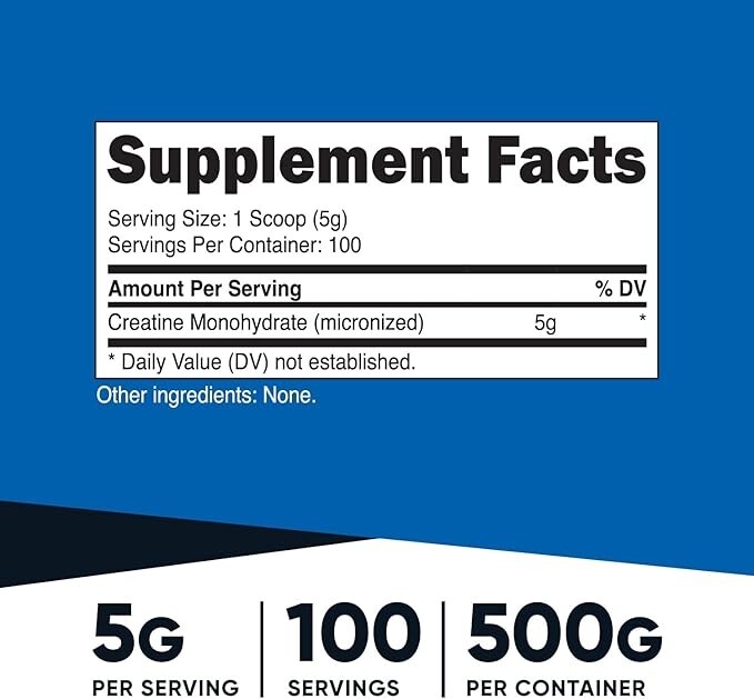 Nutricost Creatine Monohydrate Micronized Powder 500G