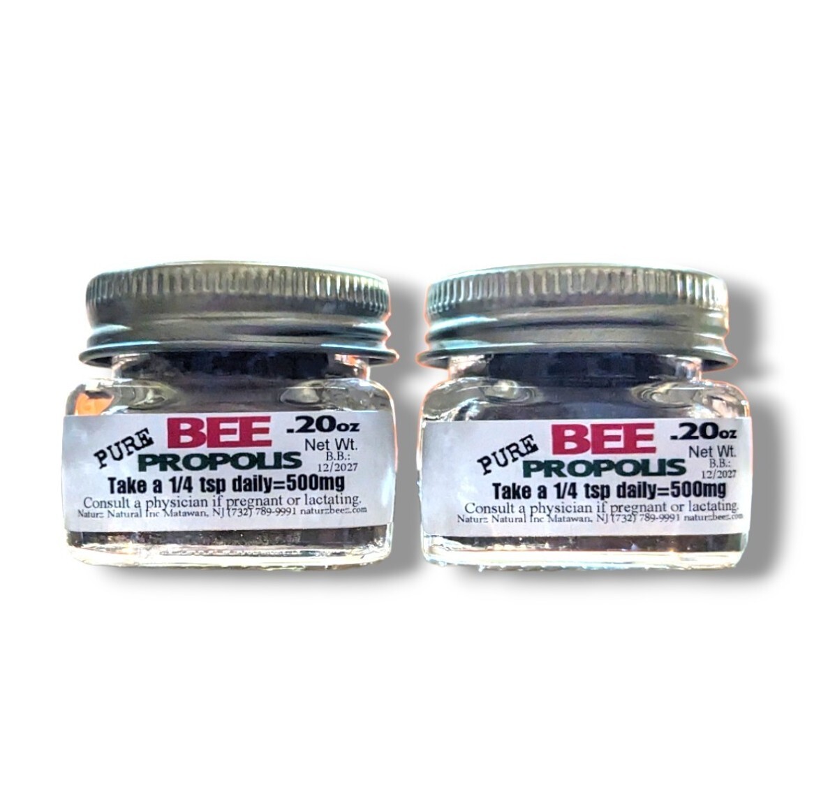 BEE PROPOLIS 2 Pack 0.20 oz ea Total 0.40 oz 11 g Travel Size 100% PURE PROPOLIS