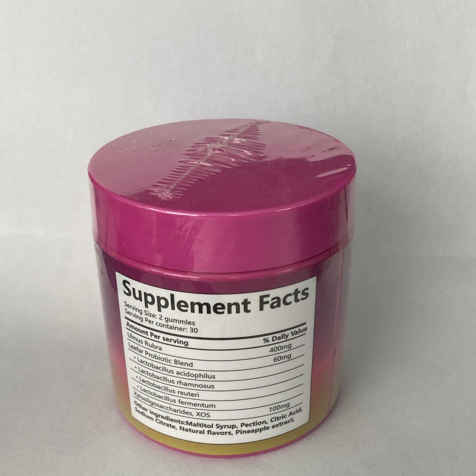 Ulmus rubra Probiotic Digestive Support Gummy Supplement, 60 Count