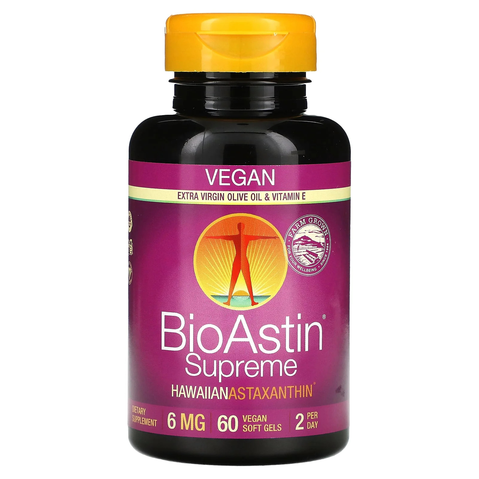 2 X Nutrex Hawaii, BioAstin� Supreme, Hawaiian Astaxanthin, 6 mg, 60 Vegan Soft
