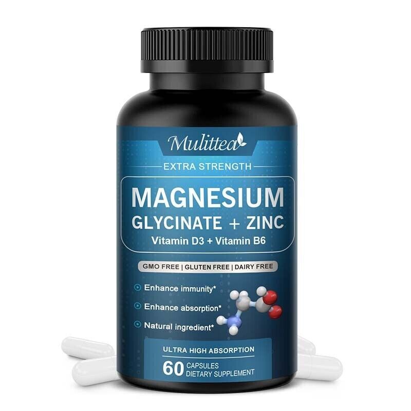 500mg Magnesium Glycinate With Zinc,D3 Improved Sleep, Stress , Anxiety Relief