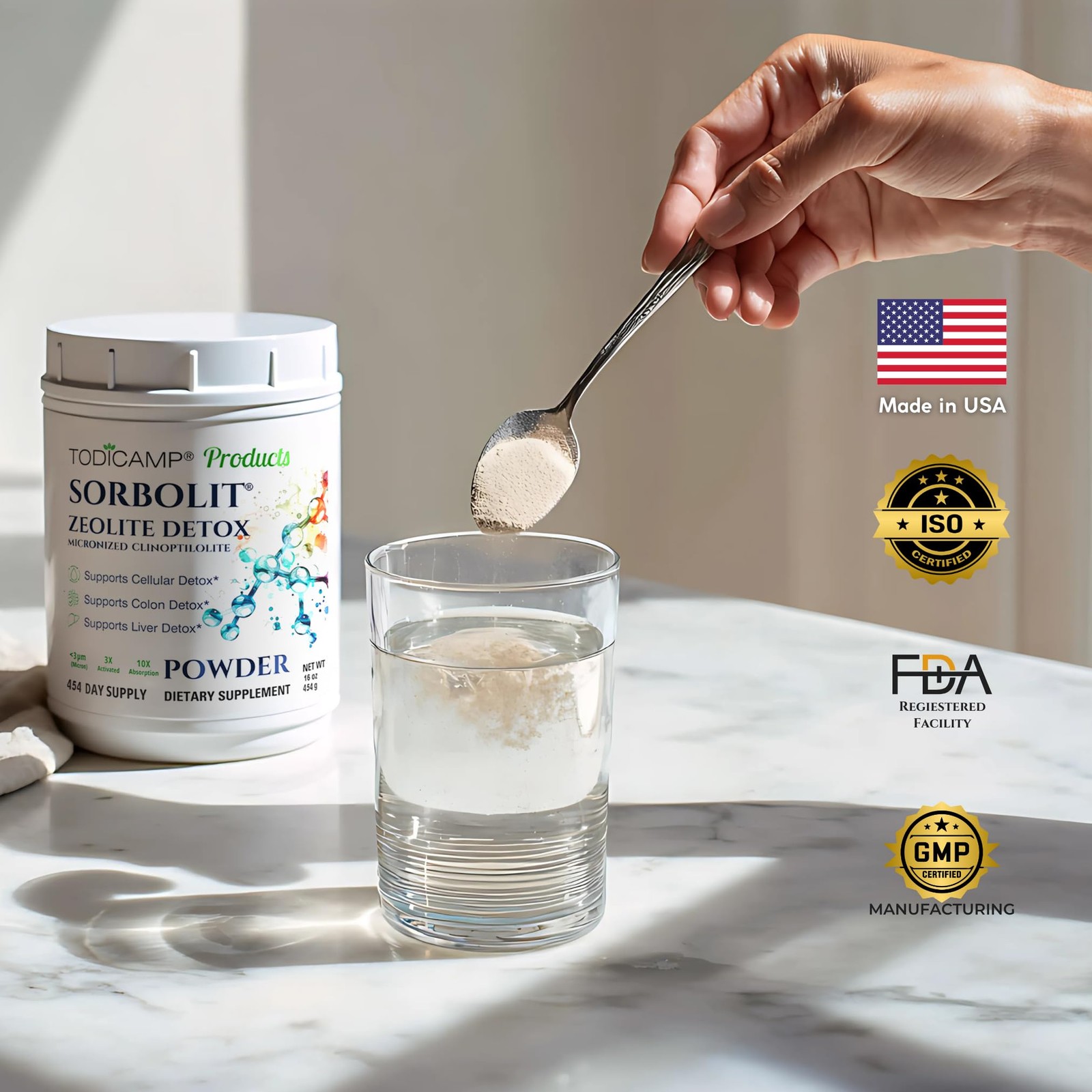 TODICAMP Zeolite Powder – Zeolite Clinoptilolite Powder Sorbolit Ultra FINE 1-2