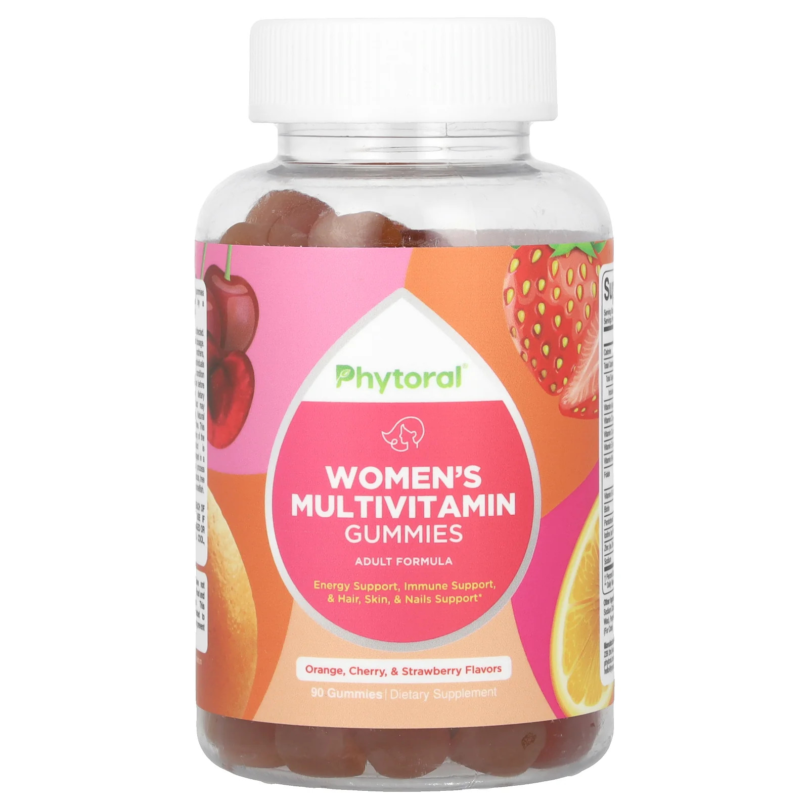 2 X Phytoral, Women’s Multivitamin Gummies, Orange, Cherry & Strawberry, 90 Gum