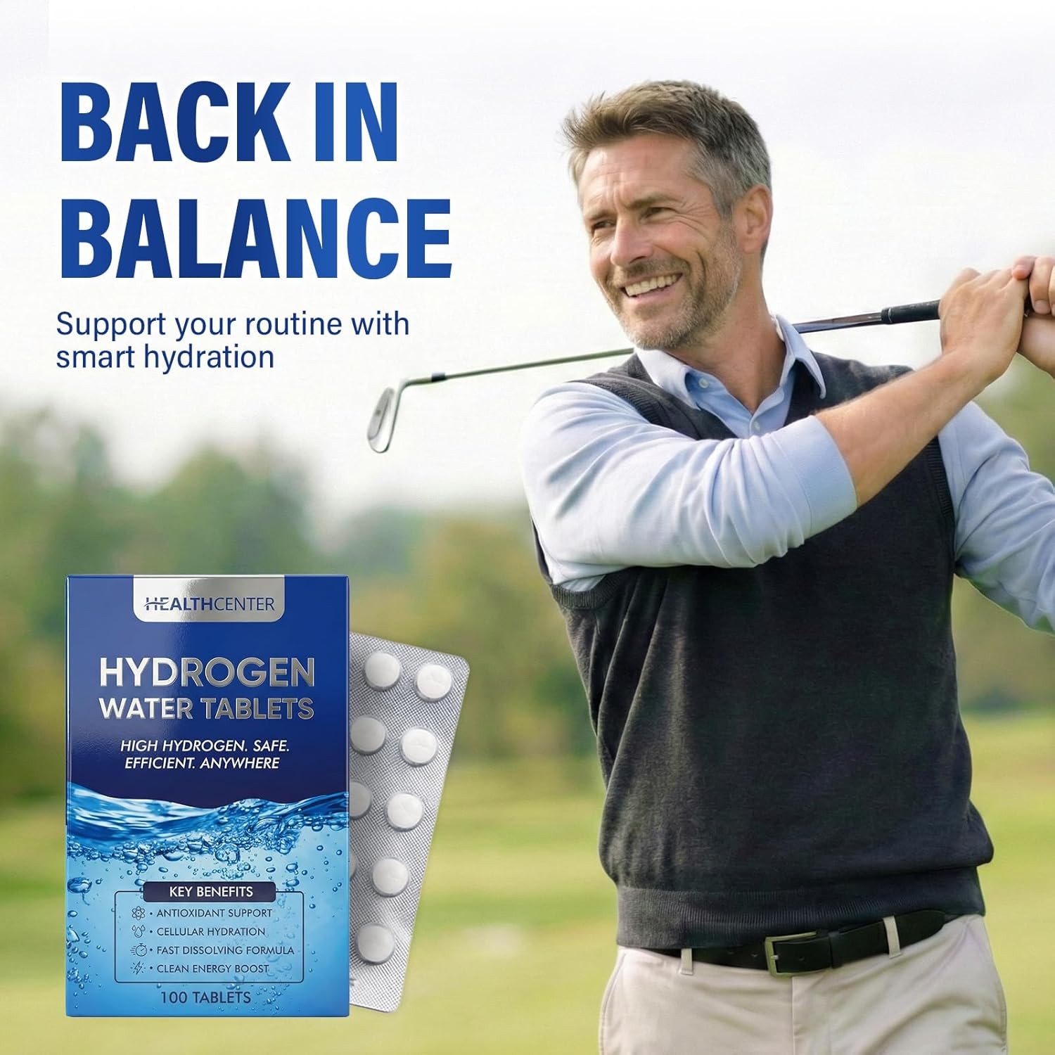 100 Molecular Hydrogen H2 Tablets Magnesium Supplement Athletic Recovery Energy