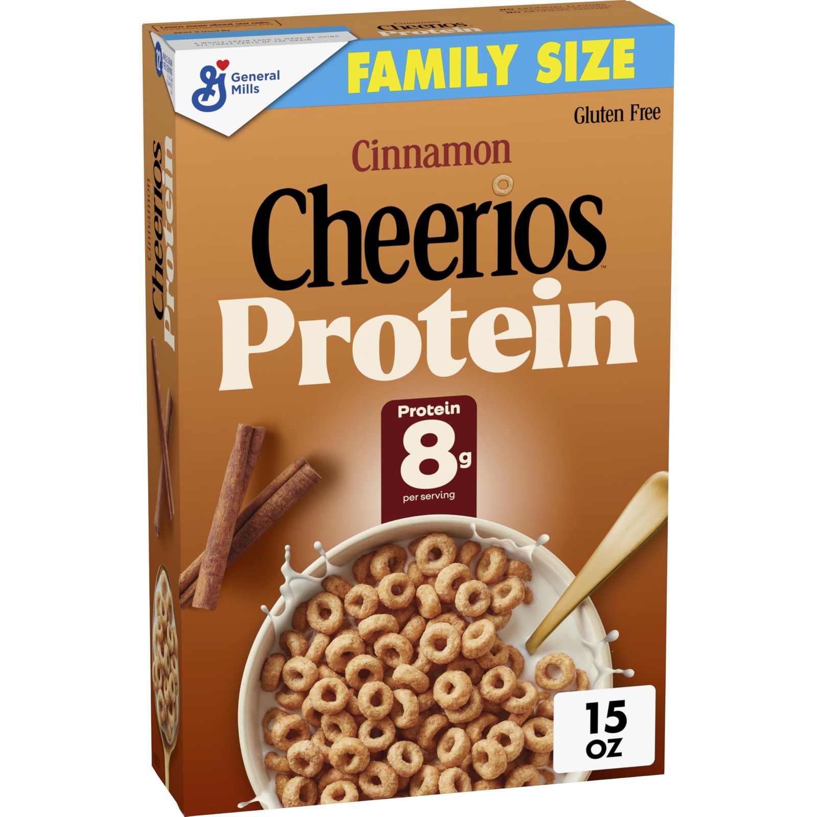 Cheerios Protein Cereal, Cinnamon, 15 Ounce (Pack of 1), 15 1)