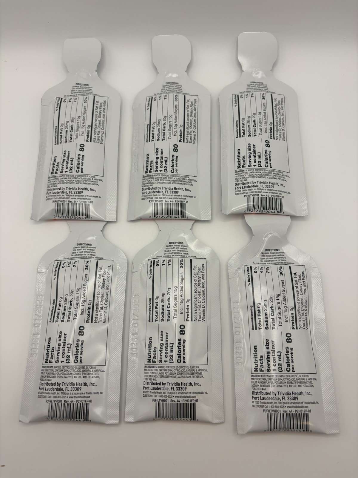 TRUEplus® Glucose Gel Fruit Punch Flavor Gel Pouch 1.1 Fl Oz (6 Packs) Exp 1/28