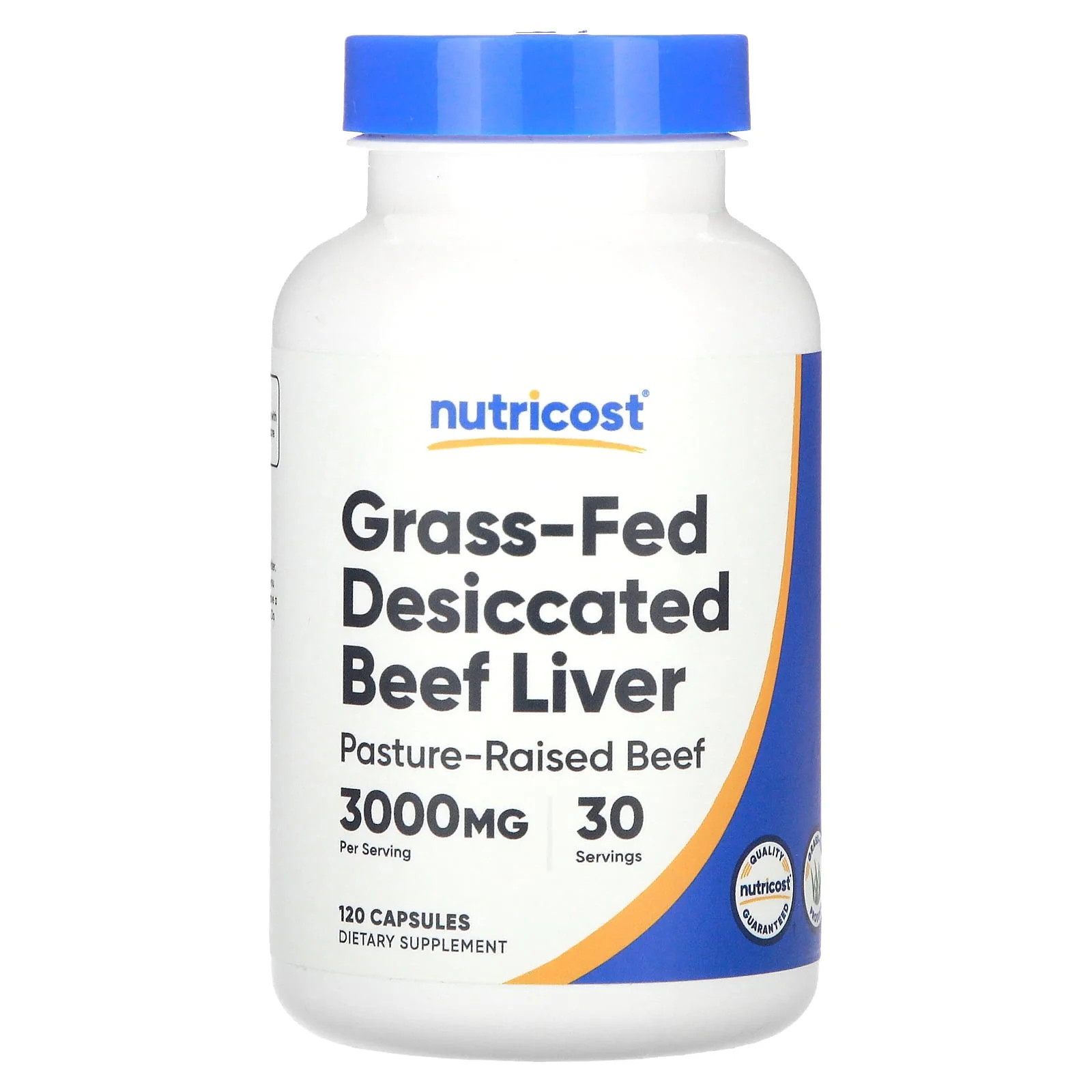 2 X Nutricost, Grass-Fed Desiccated Beef Liver, 120 Capsules (750 mg per Capsul