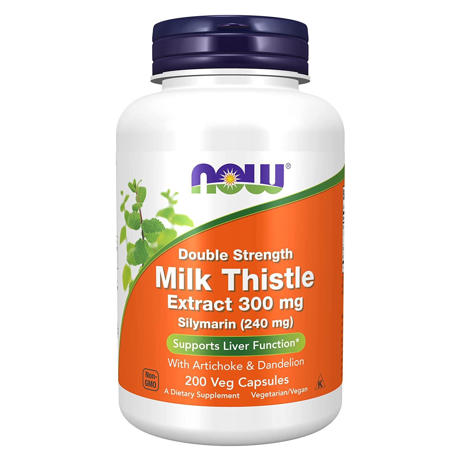 NOW FOODS Milk Thistle Extract, Double Strength 300 mg – 200 Veg Capsules