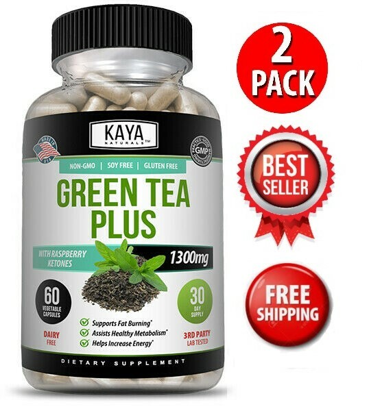 (2 Pack) Green Tea Fat Burner 1200mg Natural Weight Loss, Increase Metabolism