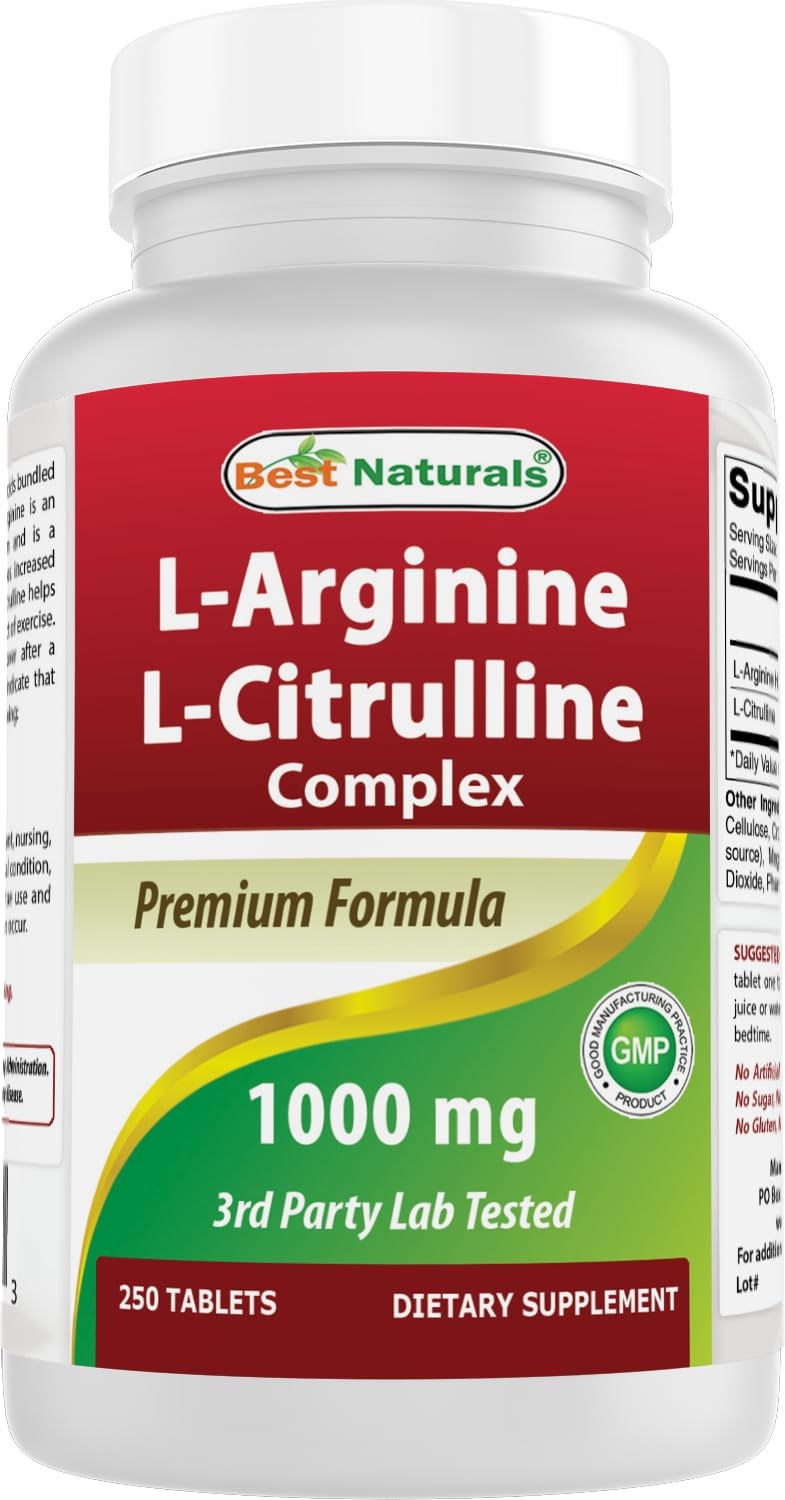 Best Naturals L-Arginine L-Citruline Complex 250 Count (Pack of 1), No Color