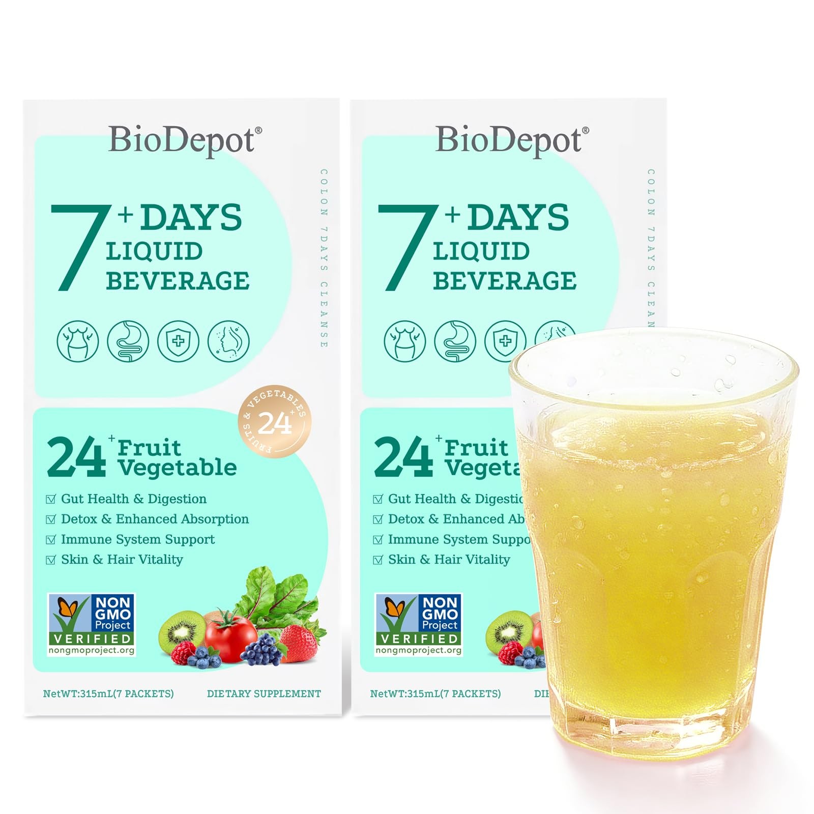 Biodepot Probiotic 7 Days Drink for Gut Health – Liquid Probiotics with Prebi…